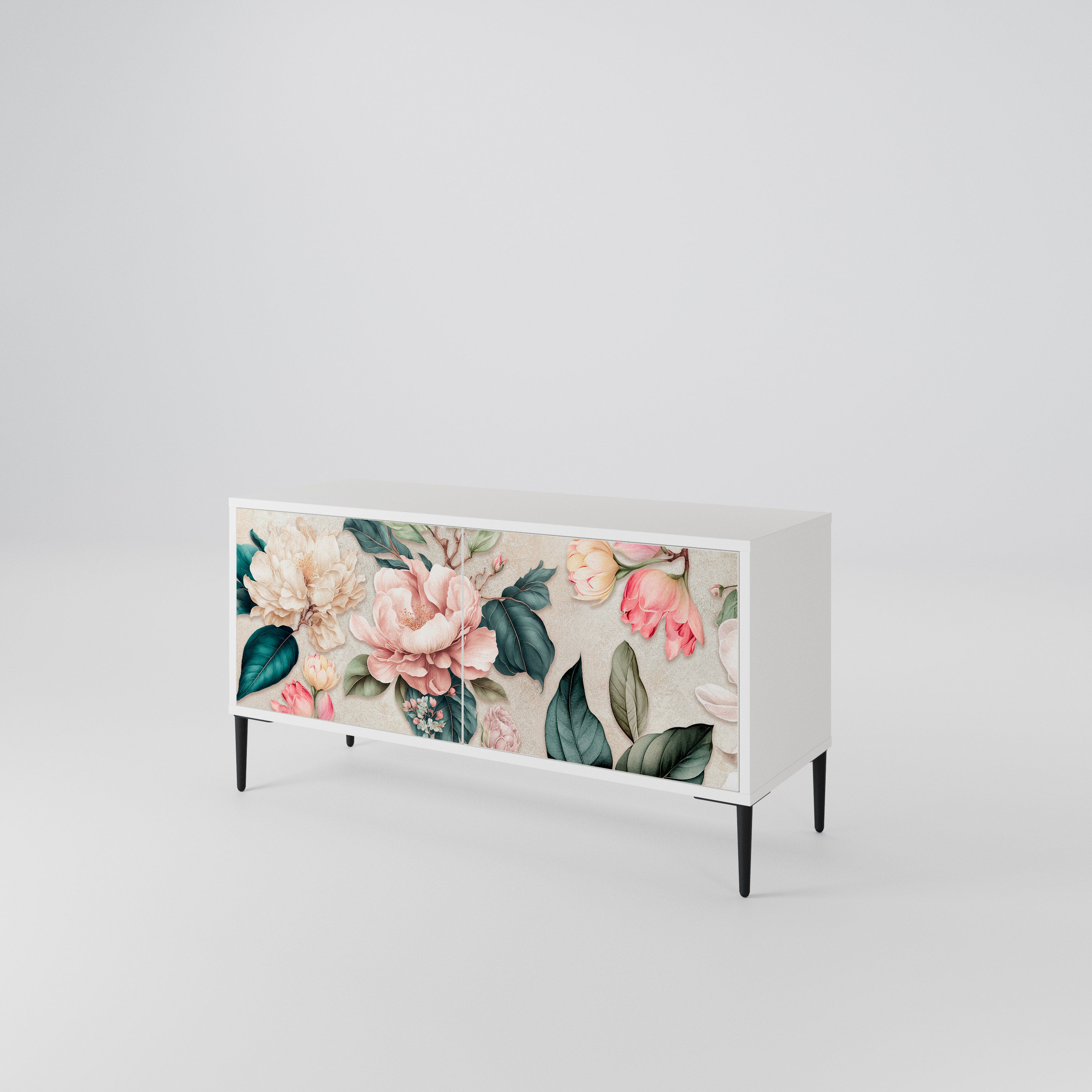 FLORAL GRACE Kompakt TV-bänk med 2 dörrar