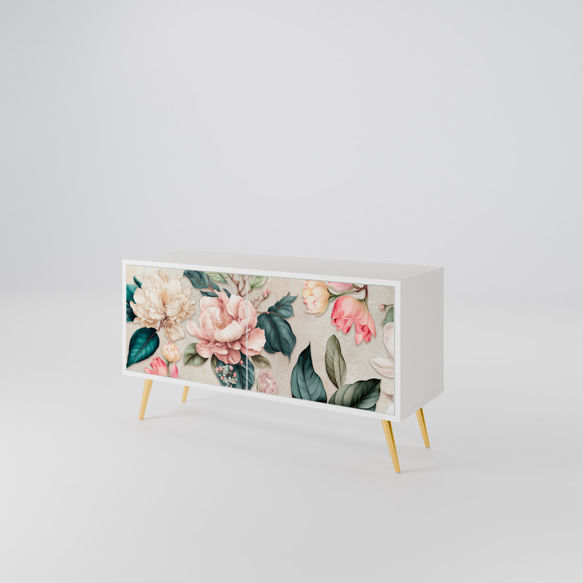 FLORAL GRACE Kompakt TV-bänk med 2 dörrar