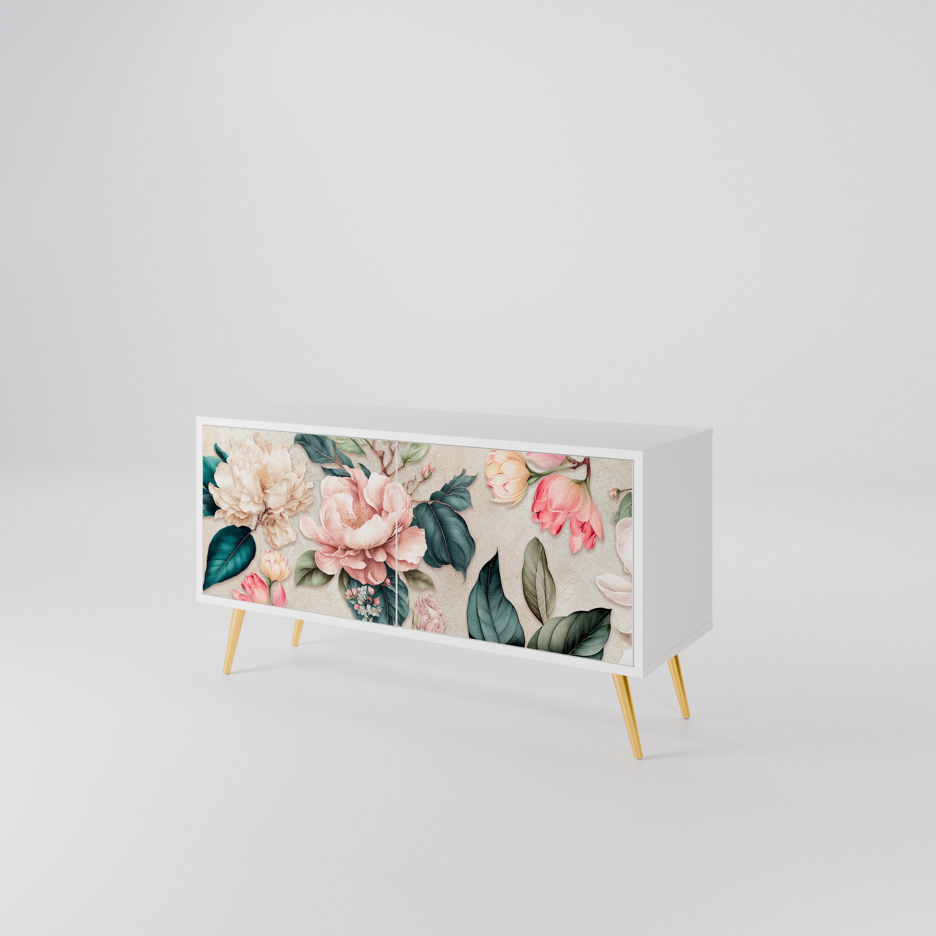 FLORAL GRACE Kompakt TV-bänk med 2 dörrar