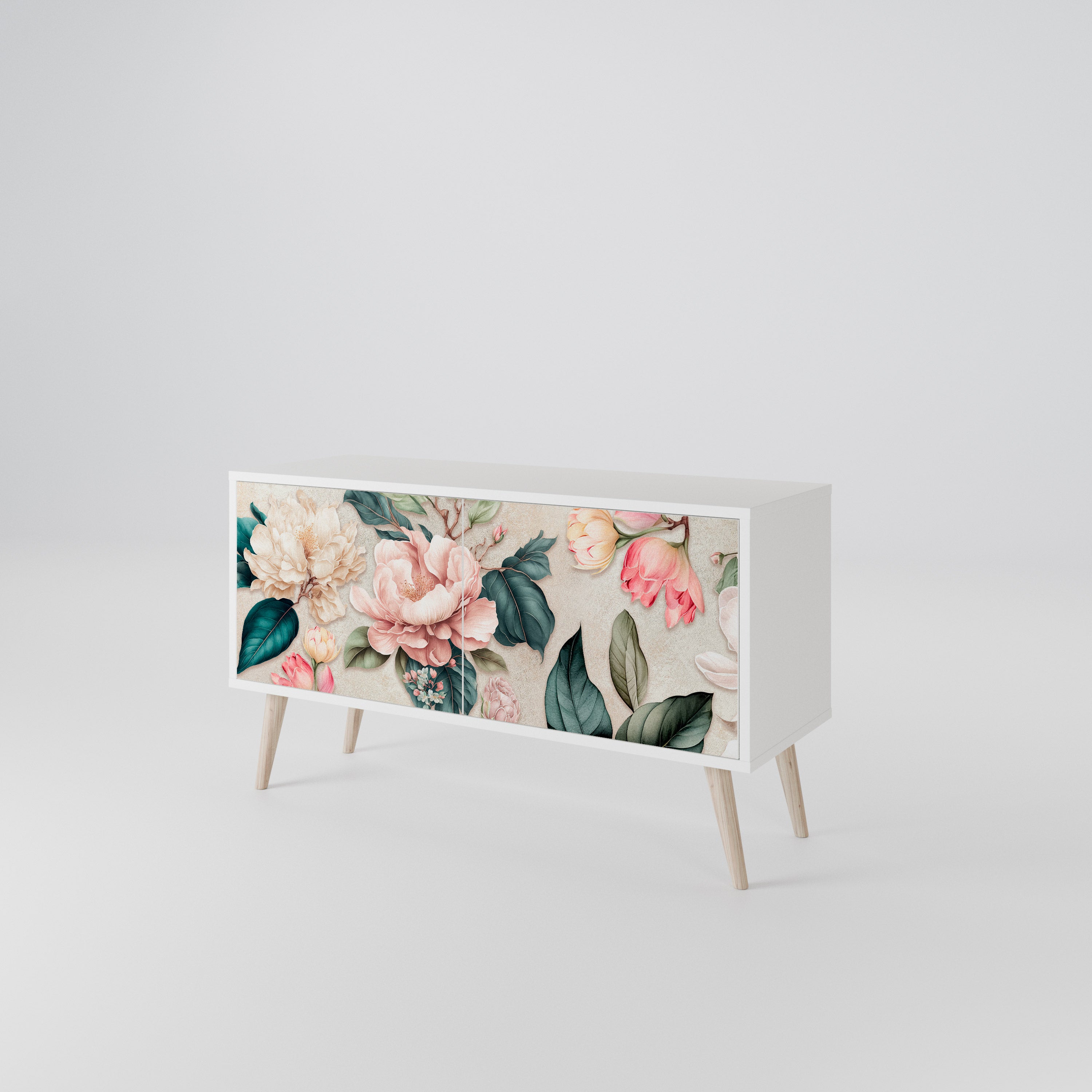FLORAL GRACE Kompakt TV-bänk med 2 dörrar