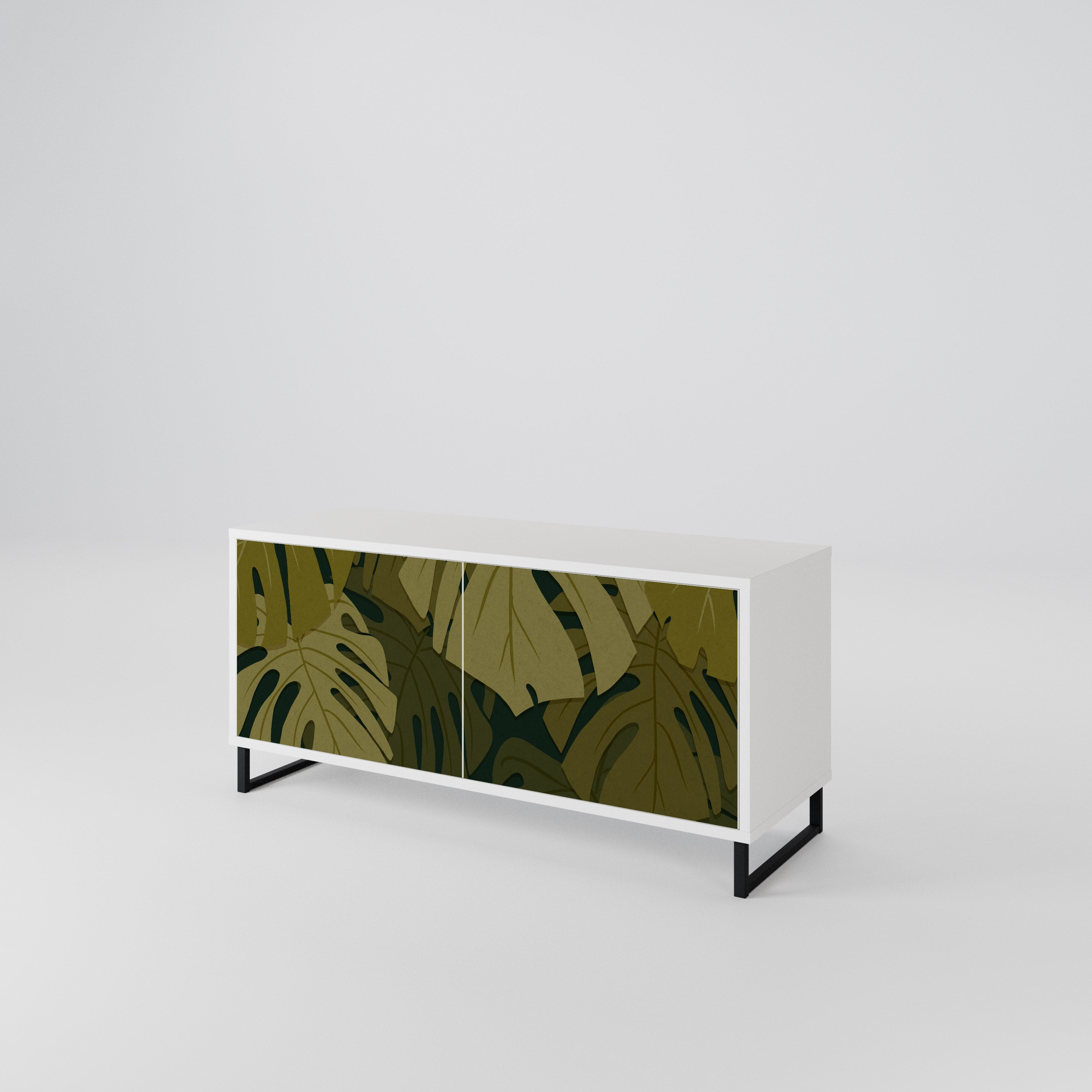 TROPICAL BEAUTY Kompakt TV-bänk med 2 dörrar