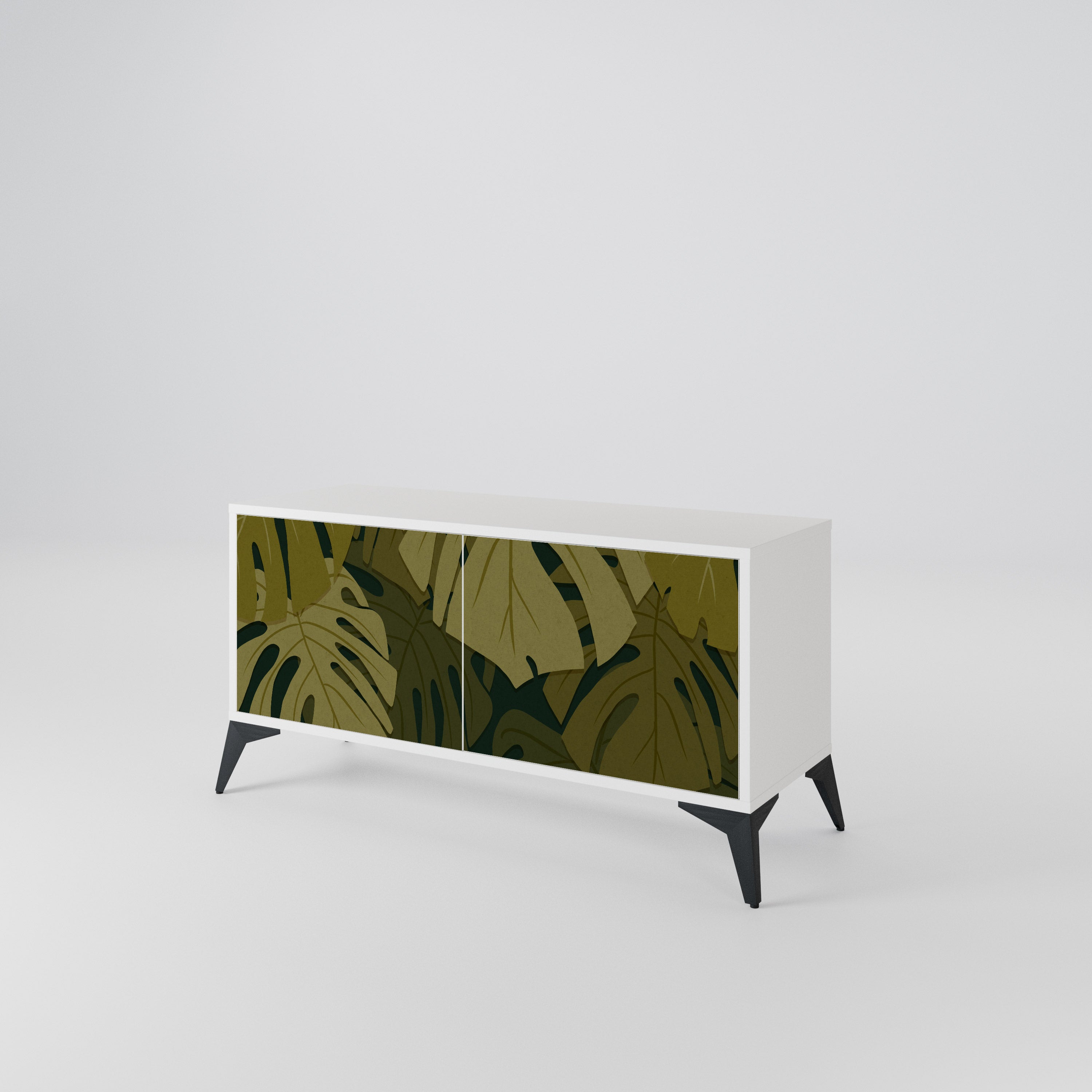 TROPICAL BEAUTY Kompakt TV-bänk med 2 dörrar