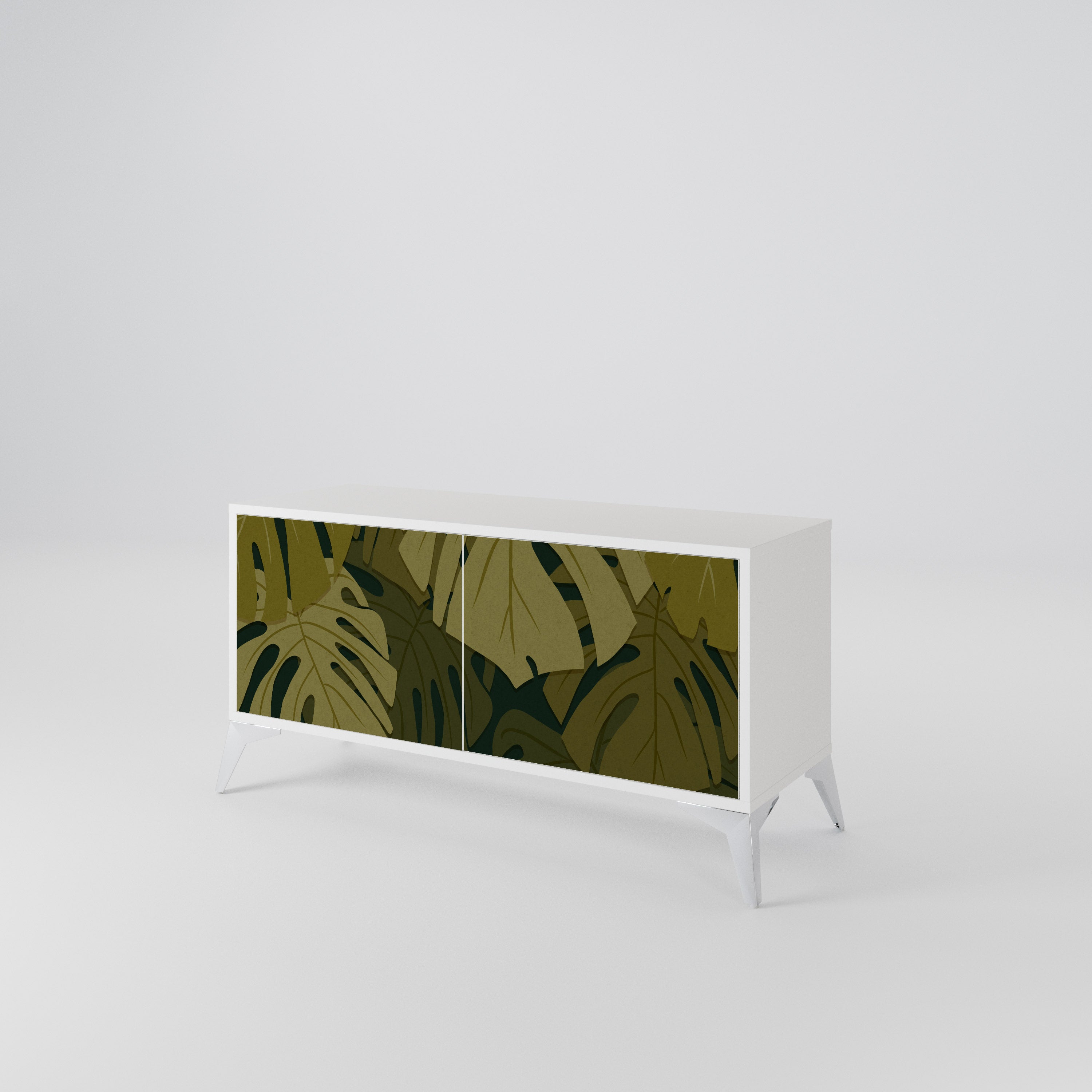 TROPICAL BEAUTY Kompakt TV-bänk med 2 dörrar