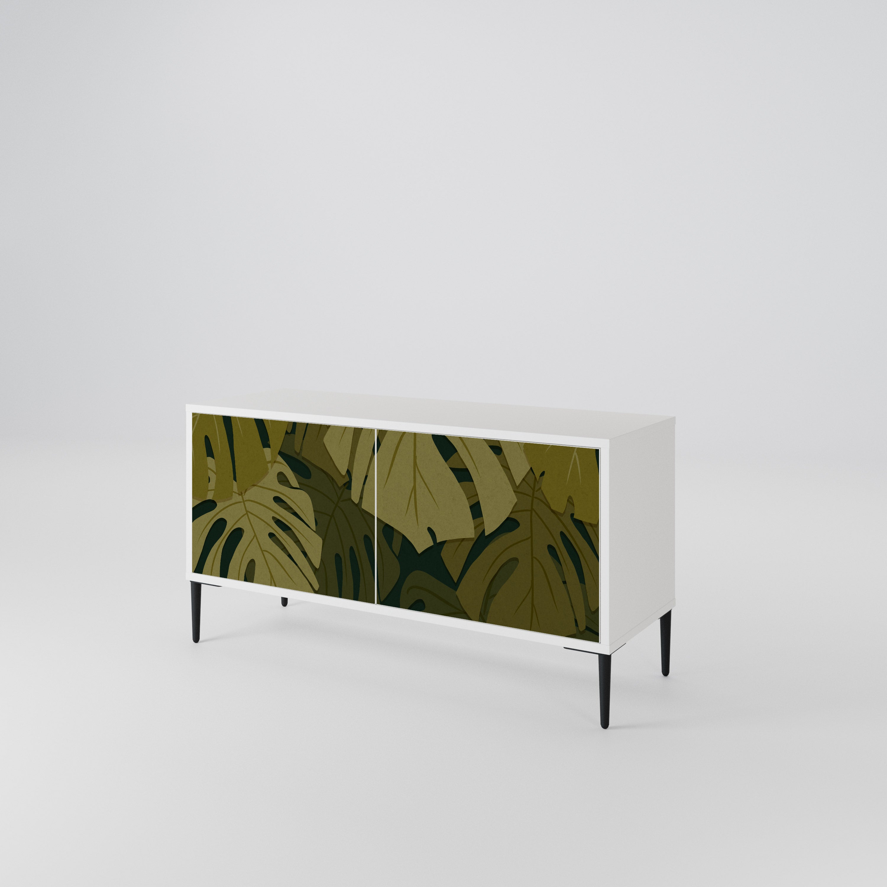 TROPICAL BEAUTY Kompakt TV-bänk med 2 dörrar