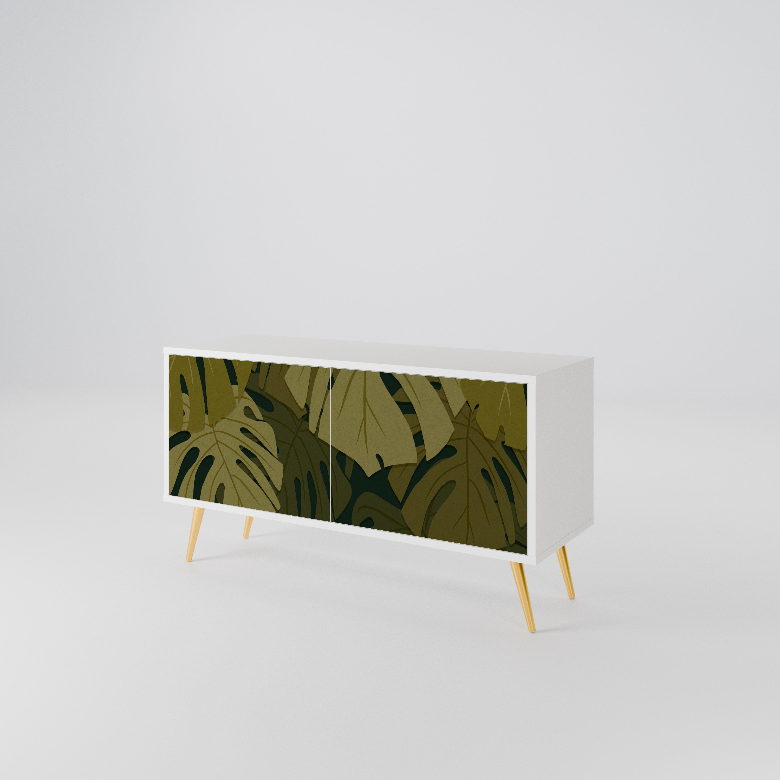 TROPICAL BEAUTY Kompakt TV-bänk med 2 dörrar