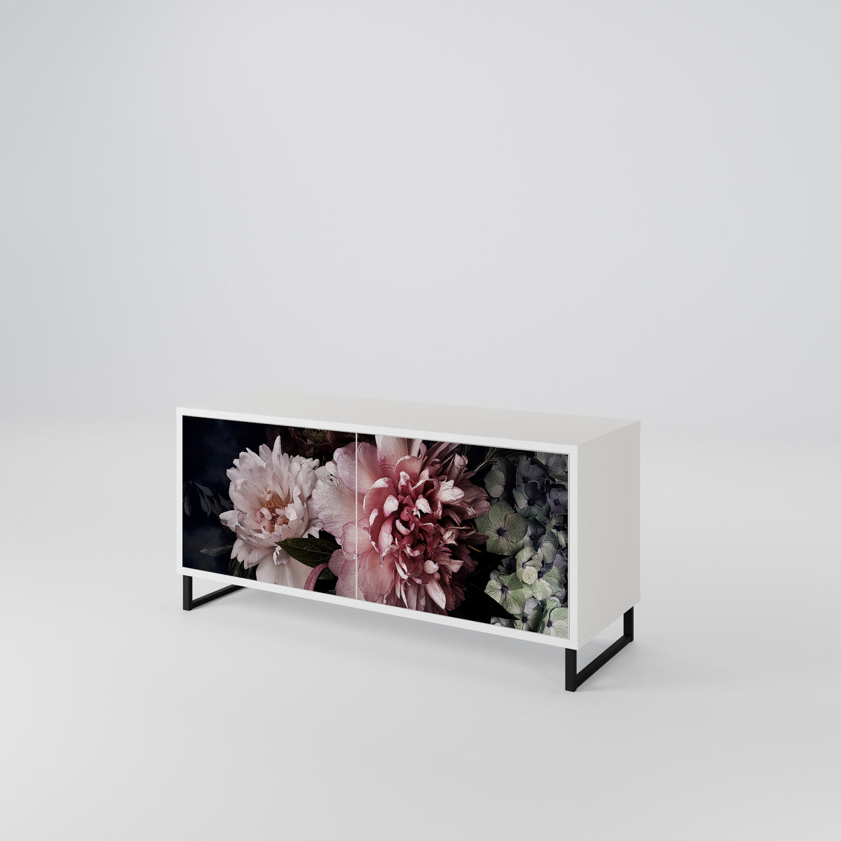 PURE BLOSSOM Kompakt TV-bänk med 2 dörrar
