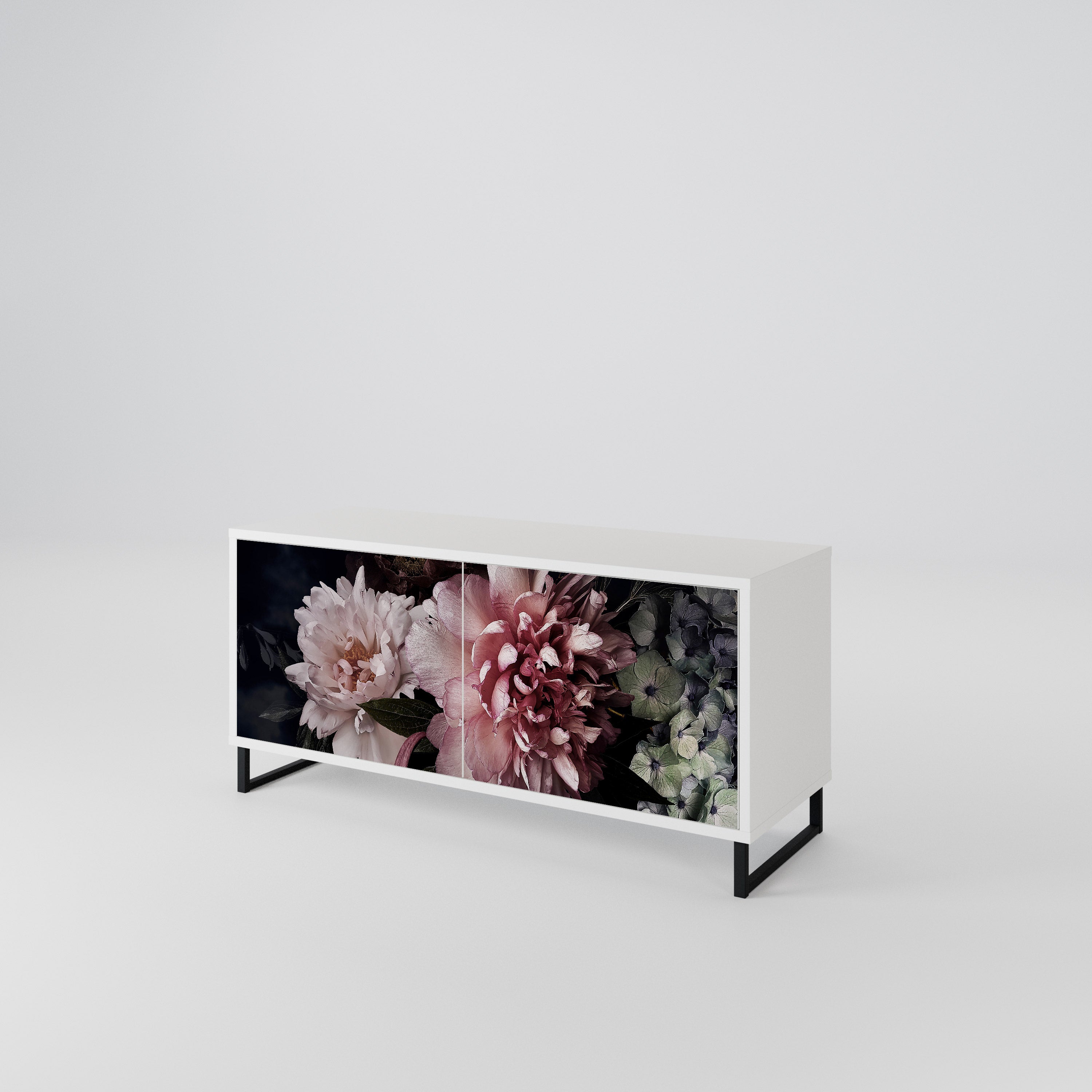 PURE BLOSSOM Kompakt TV-bänk med 2 dörrar