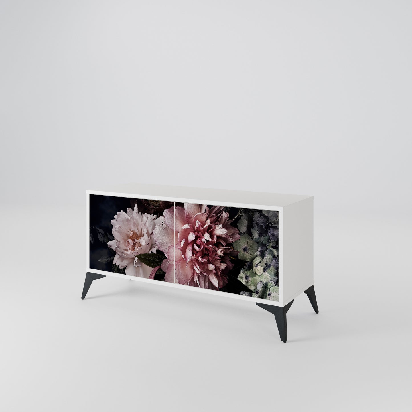 PURE BLOSSOM Kompakt TV-bänk med 2 dörrar