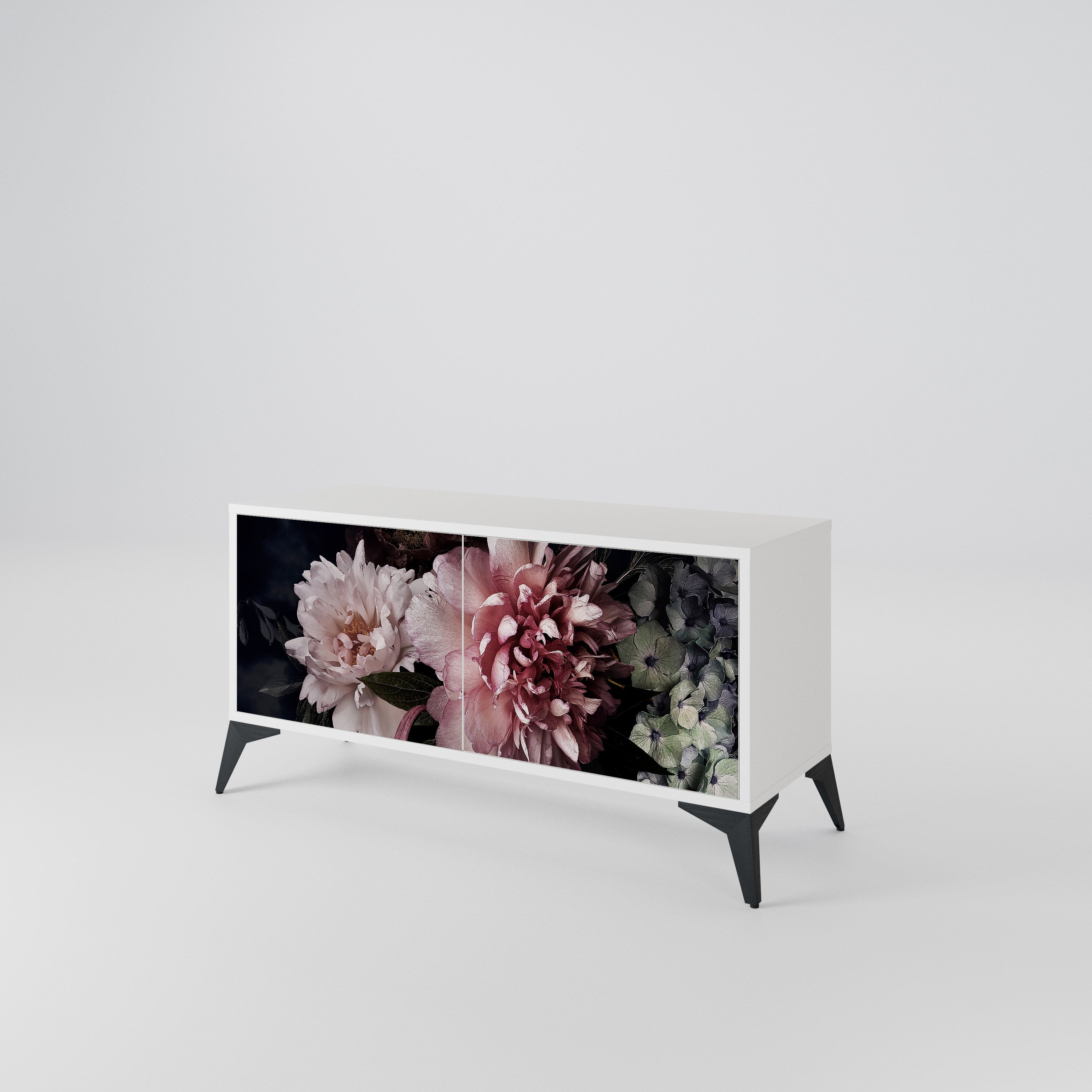 PURE BLOSSOM Kompakt TV-bänk med 2 dörrar
