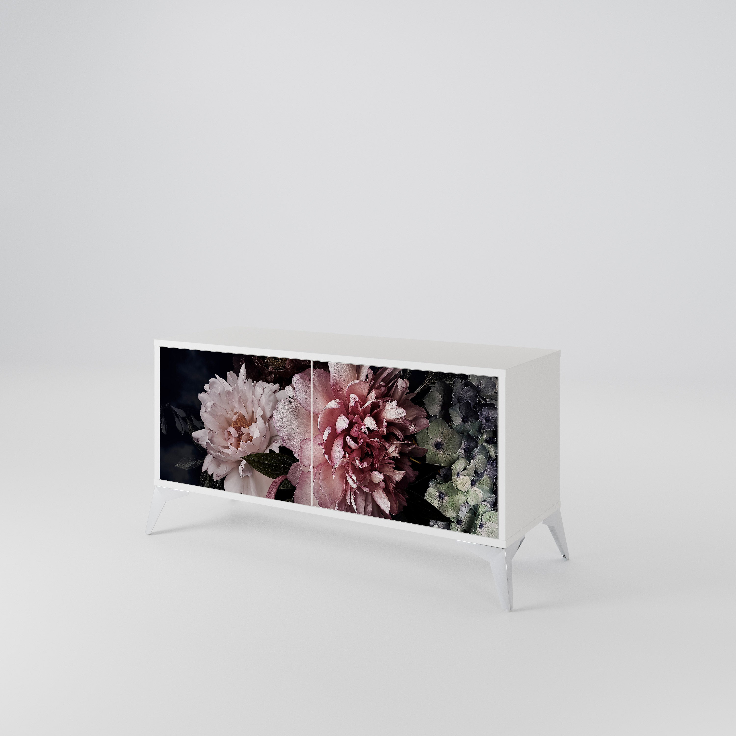 PURE BLOSSOM Kompakt TV-bänk med 2 dörrar