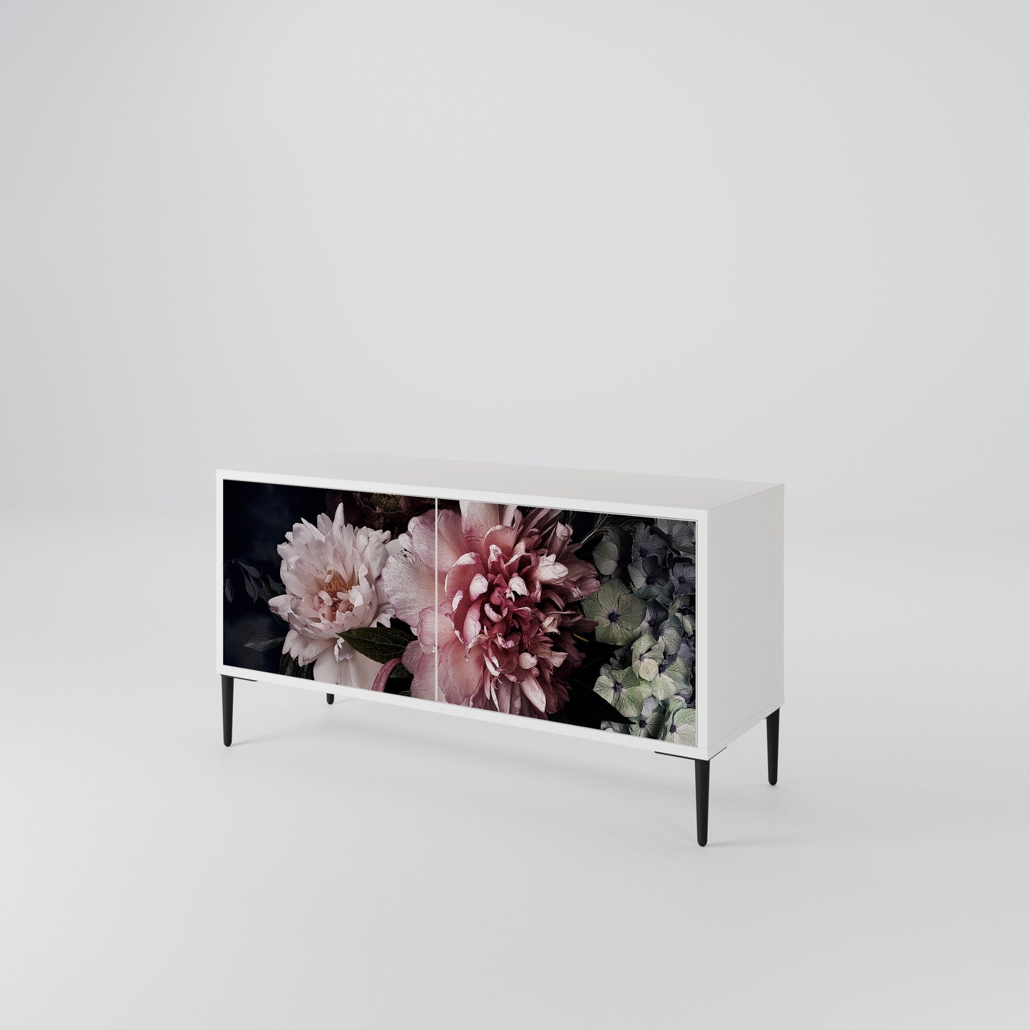 PURE BLOSSOM Kompakt TV-bänk med 2 dörrar