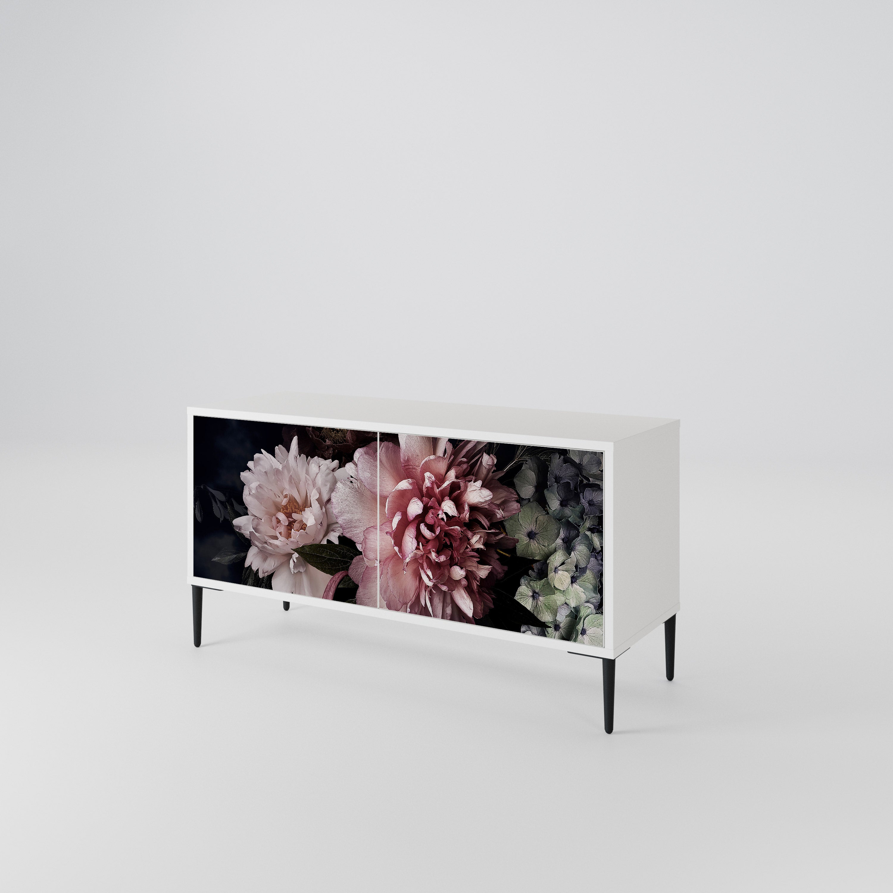 PURE BLOSSOM Kompakt TV-bänk med 2 dörrar