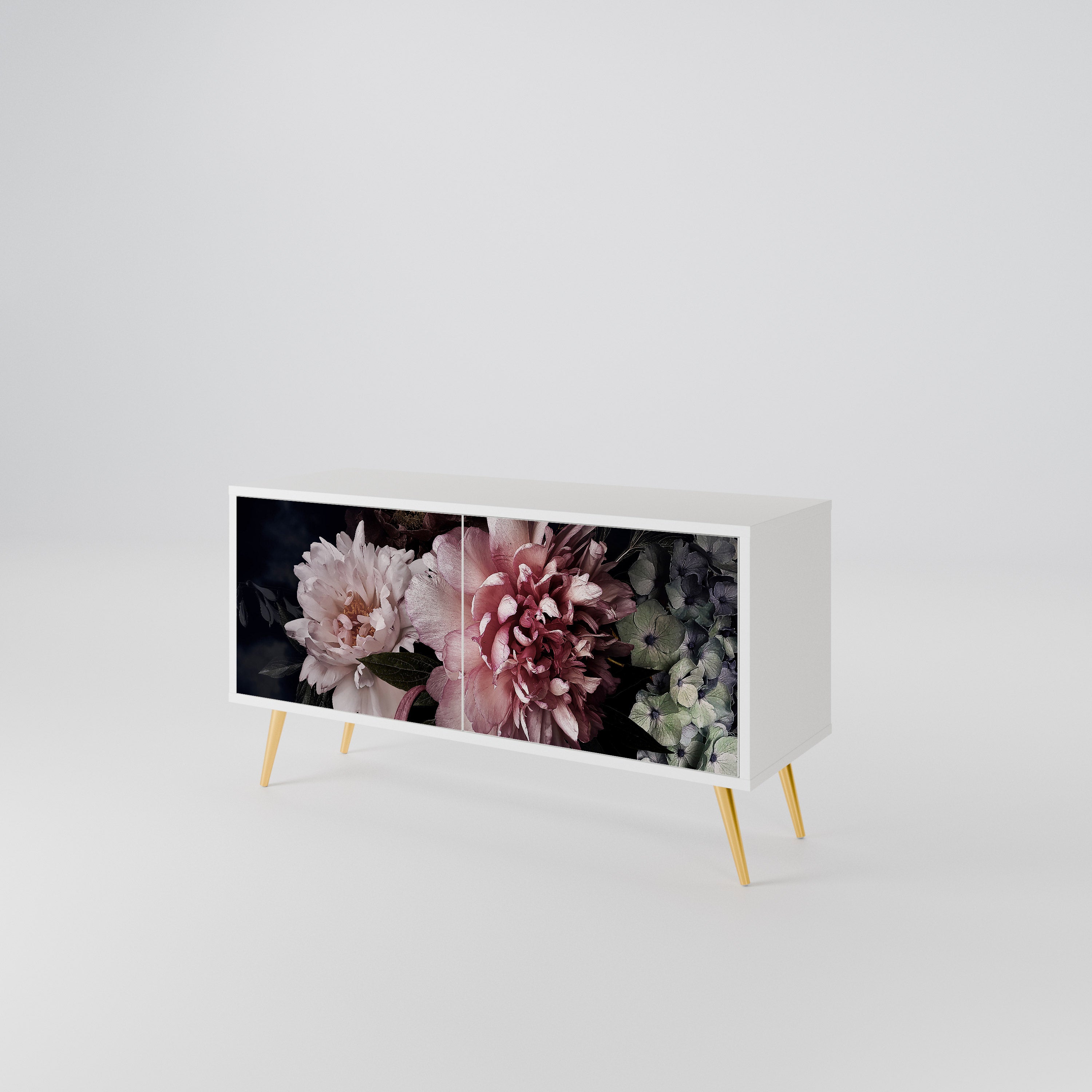 PURE BLOSSOM Kompakt TV-bänk med 2 dörrar