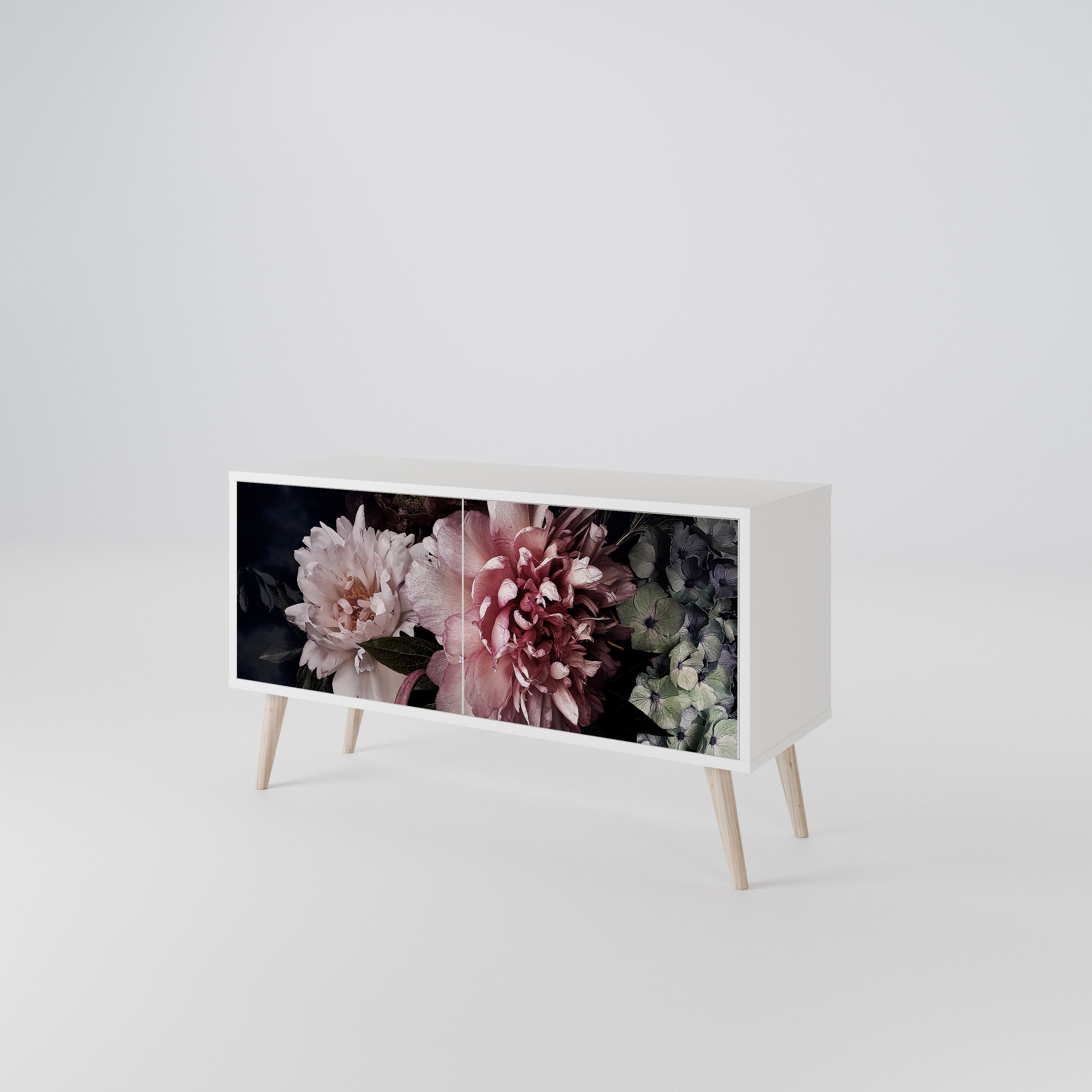 PURE BLOSSOM Kompakt TV-bänk med 2 dörrar