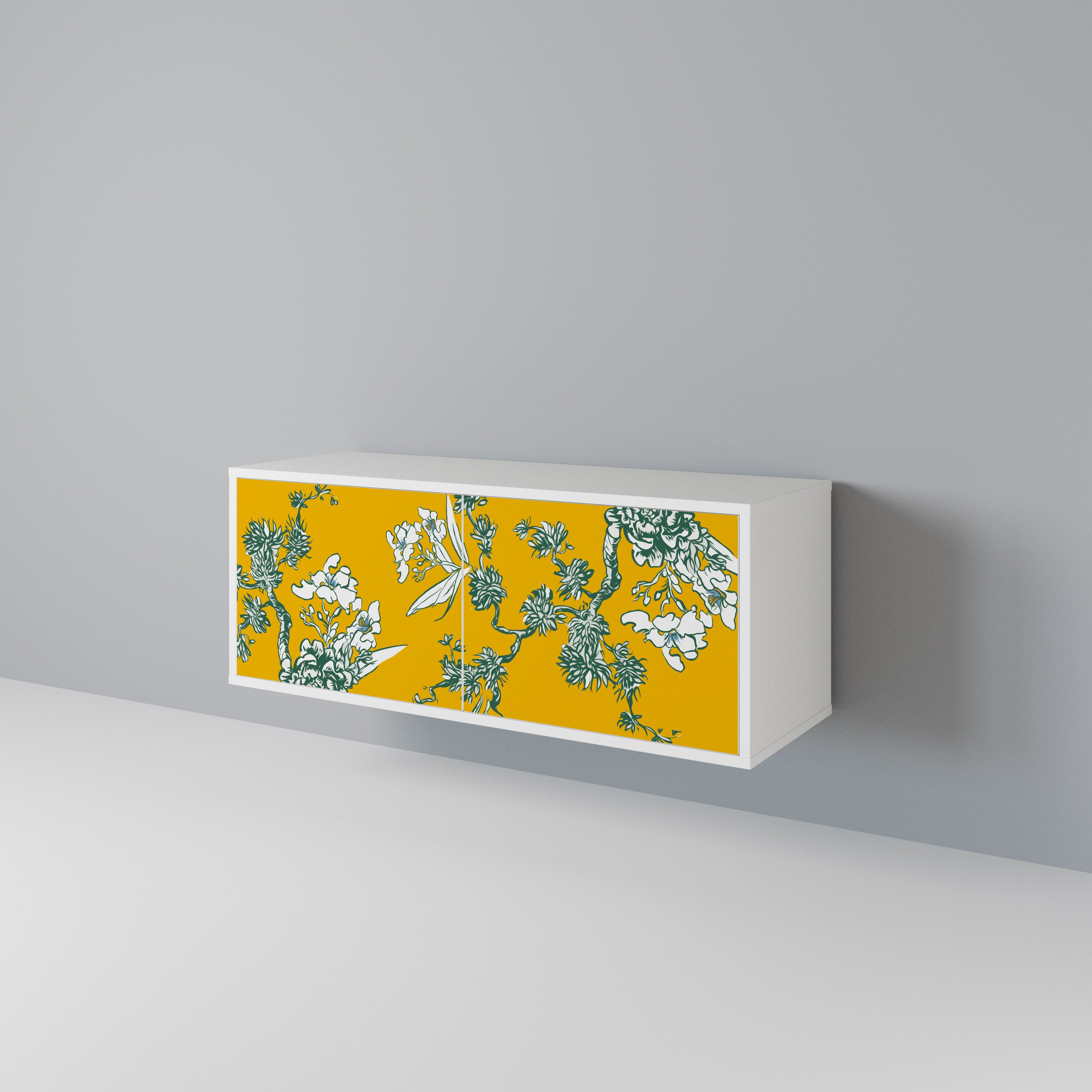YELLOW CHINOISERIE Kompakt TV-bänk med 2 dörrar
