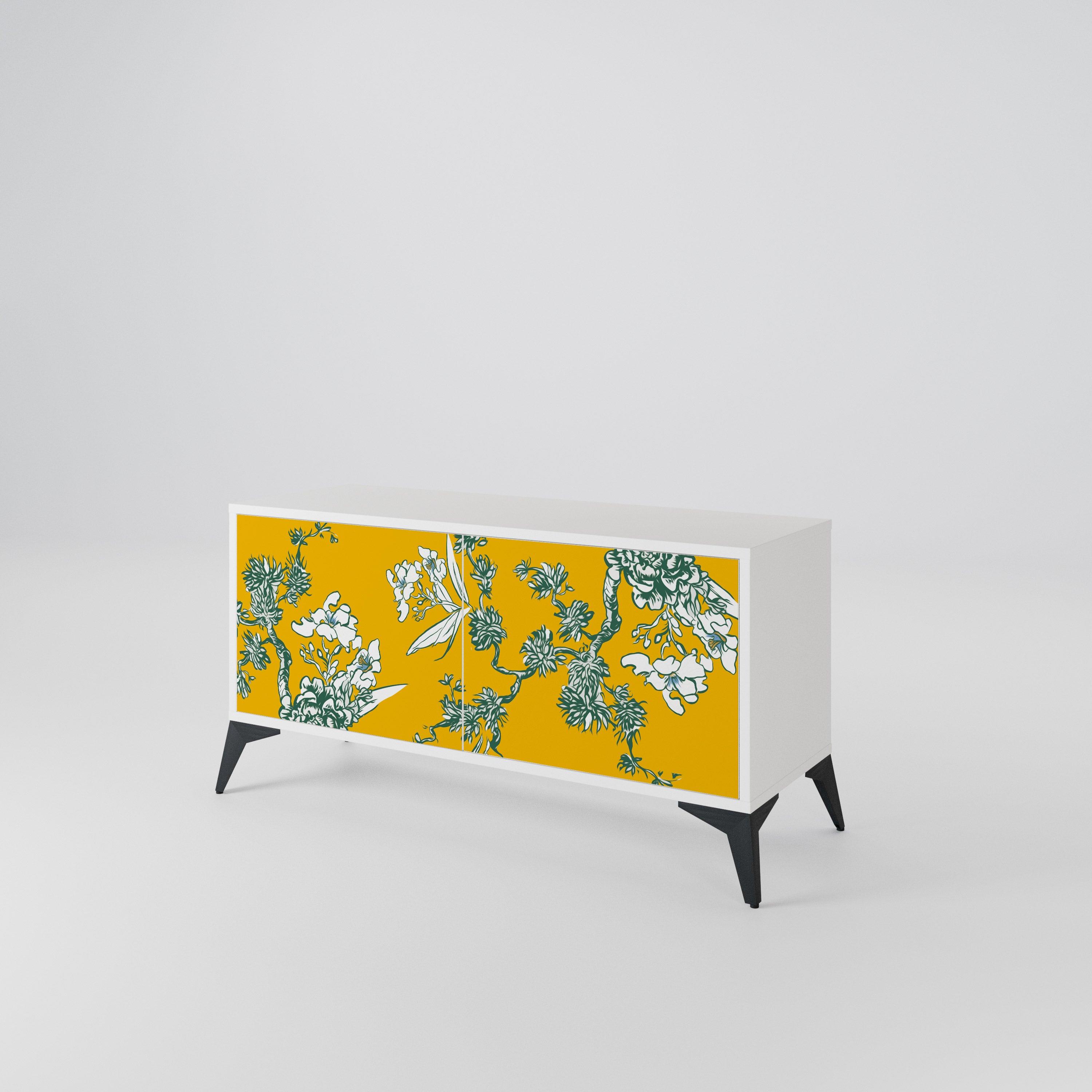YELLOW CHINOISERIE Kompakt TV-bänk med 2 dörrar