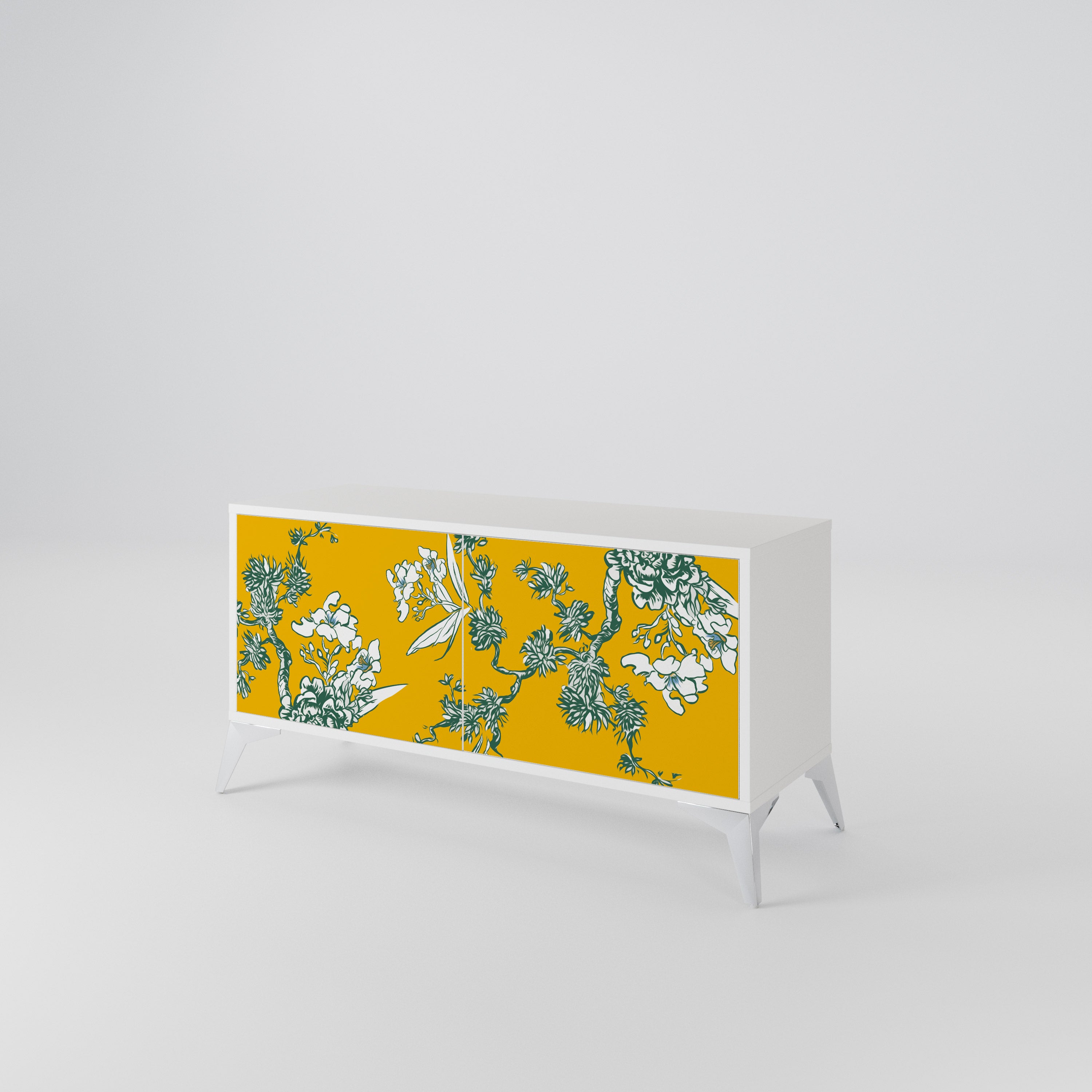 YELLOW CHINOISERIE Kompakt TV-bänk med 2 dörrar