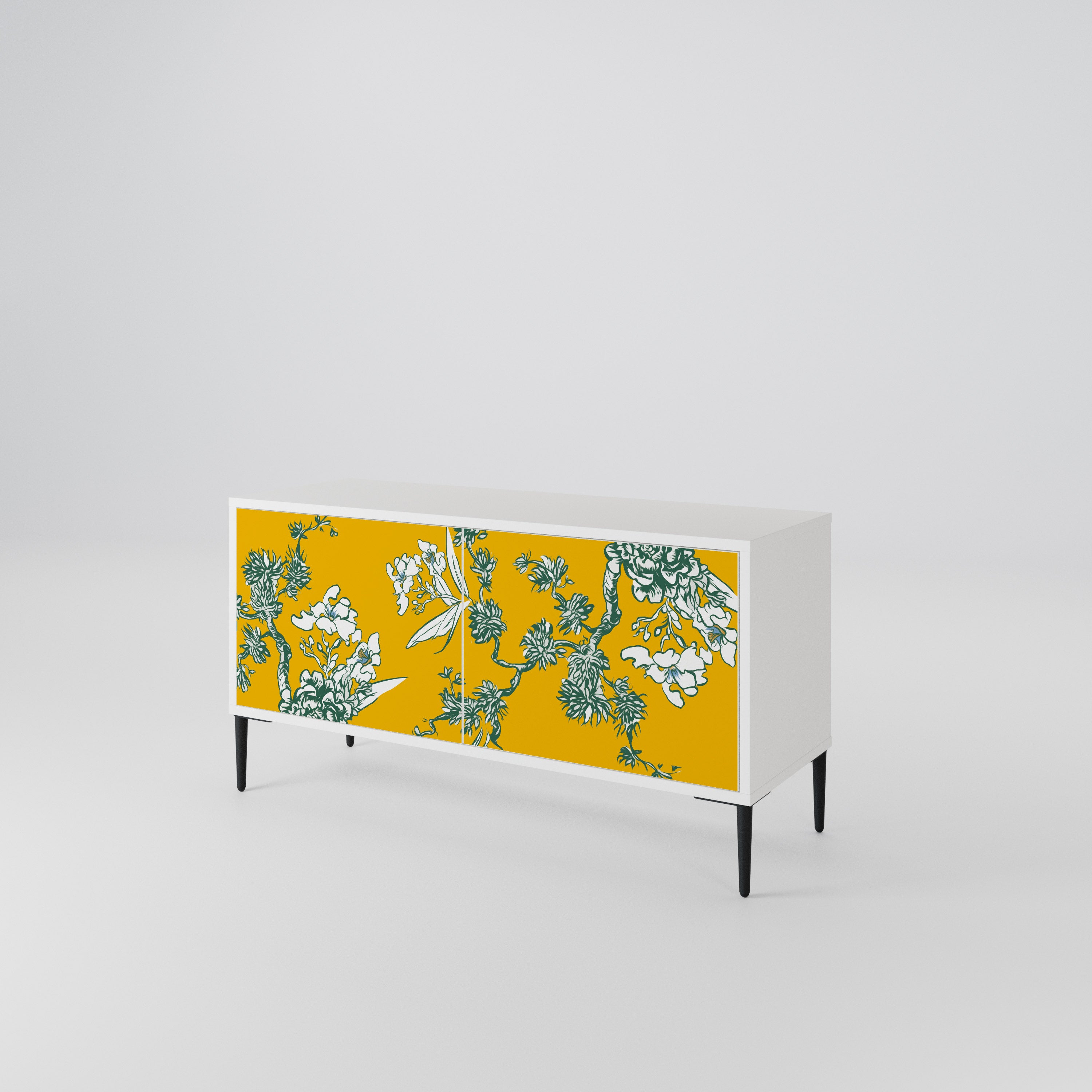 YELLOW CHINOISERIE Kompakt TV-bänk med 2 dörrar