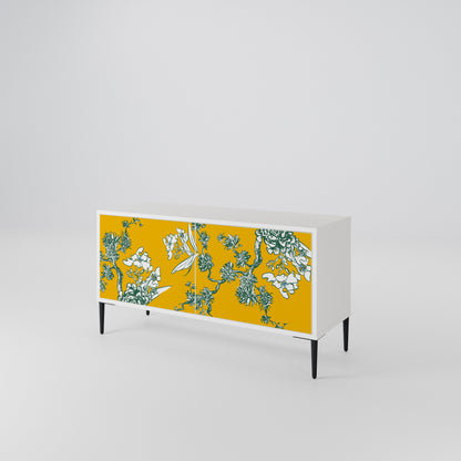 YELLOW CHINOISERIE Compact 2-Door TV Cabinet