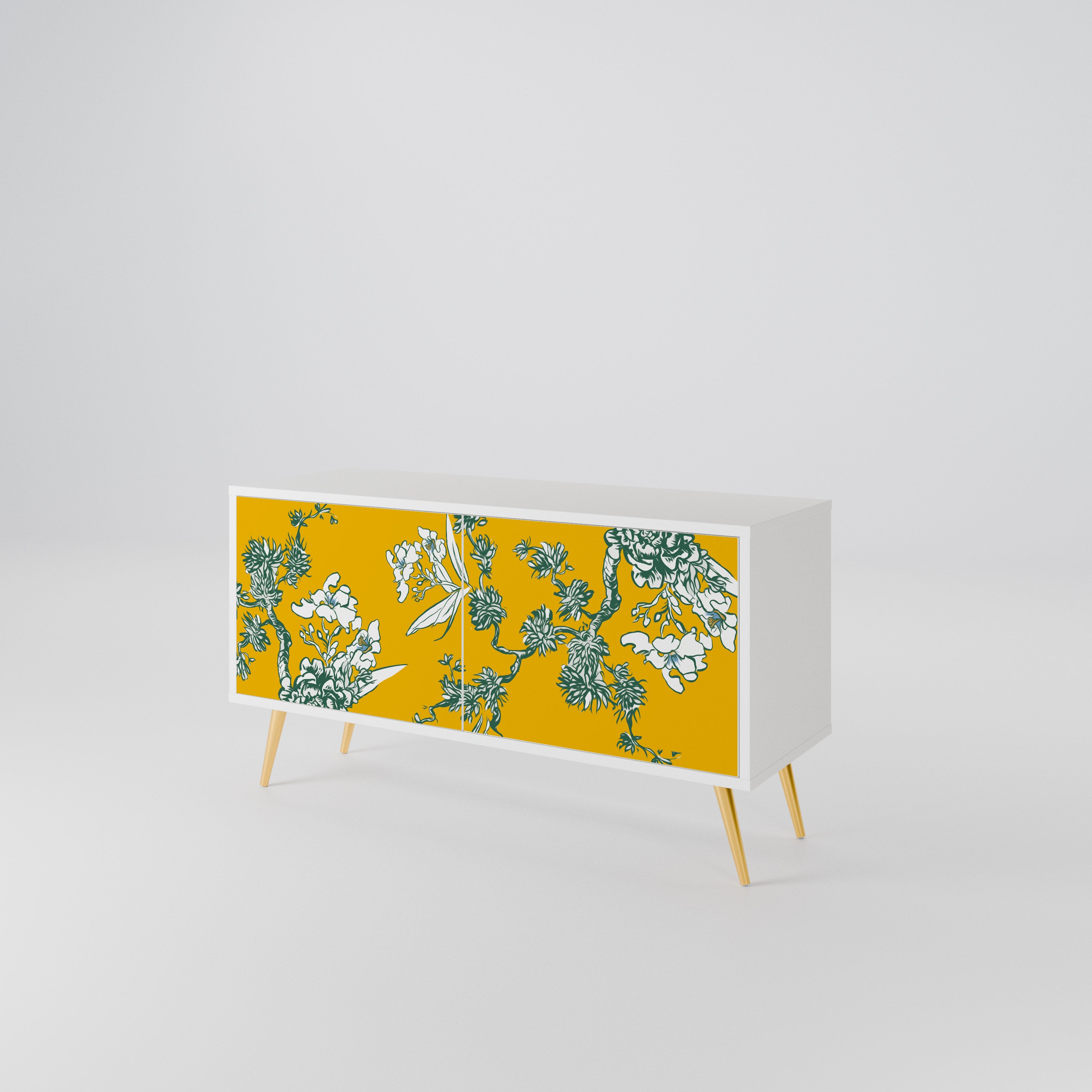 YELLOW CHINOISERIE Kompakt TV-bänk med 2 dörrar