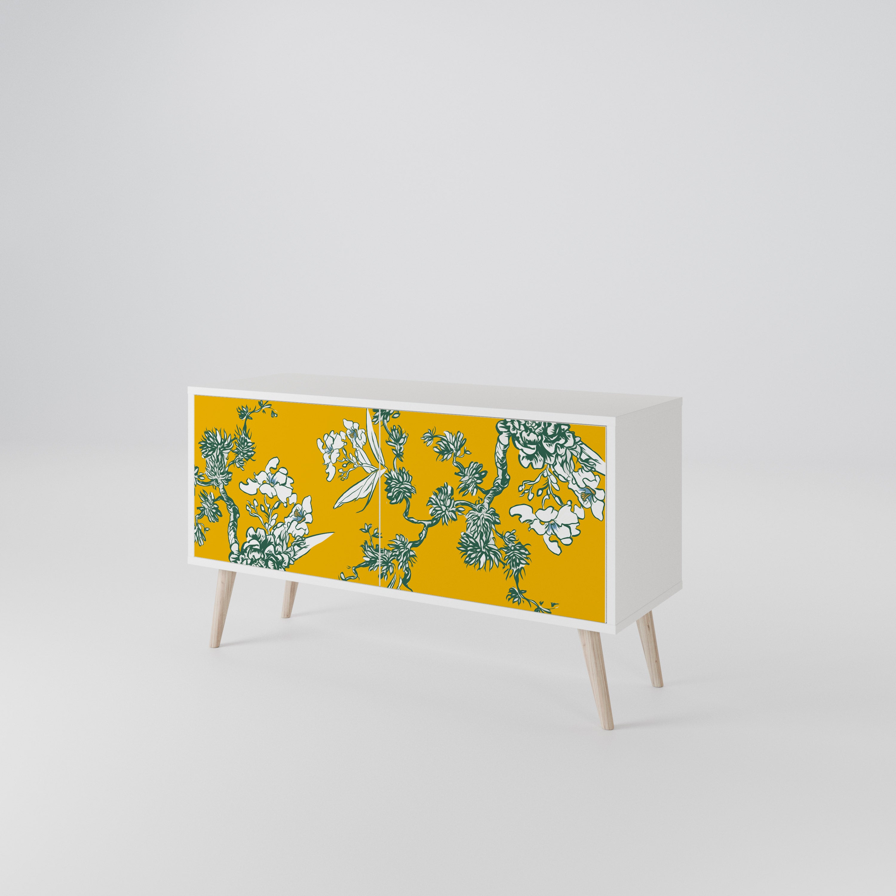 YELLOW CHINOISERIE Kompakt TV-bänk med 2 dörrar
