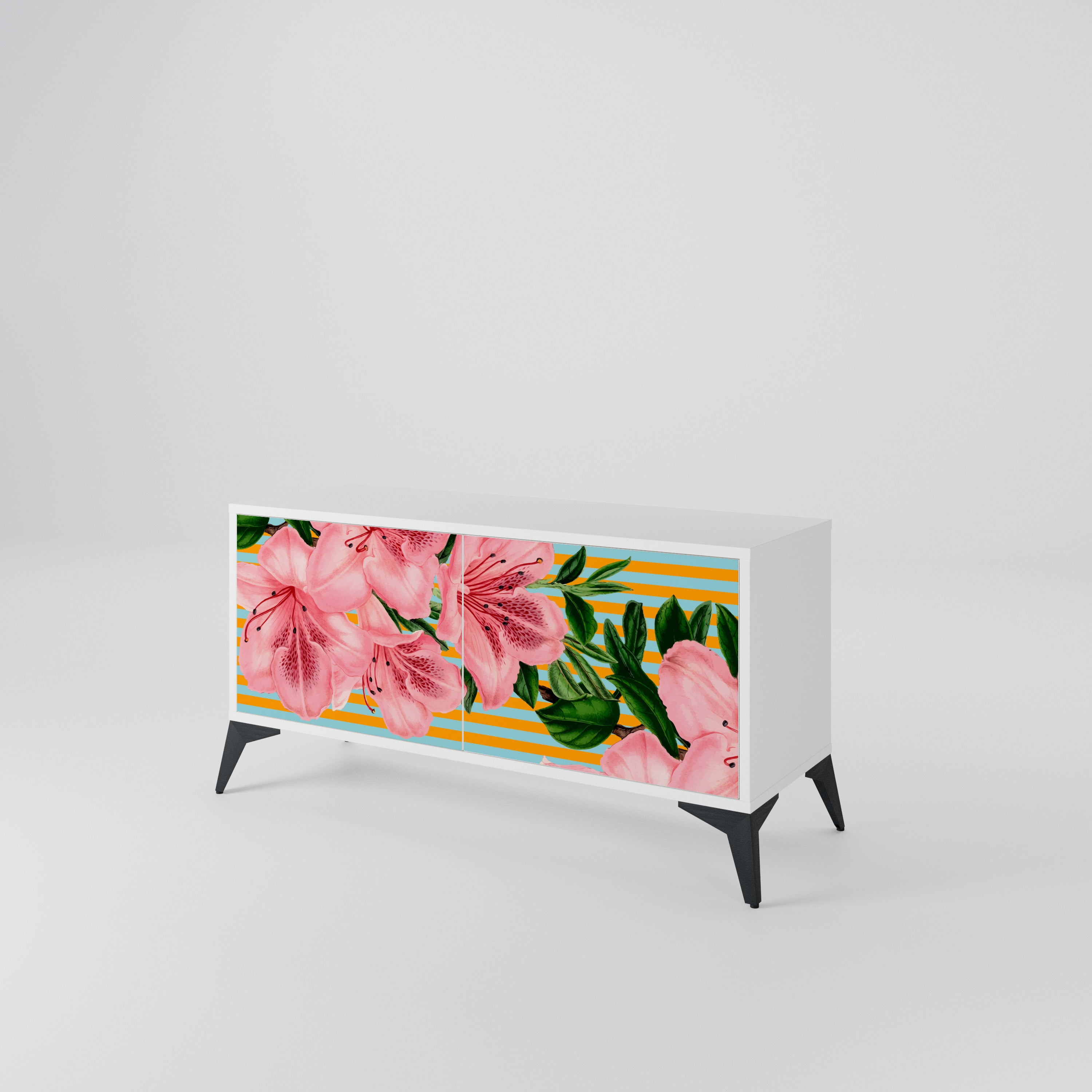 FRAGILE BEAUTY Kompakt TV-bänk med 2 dörrar