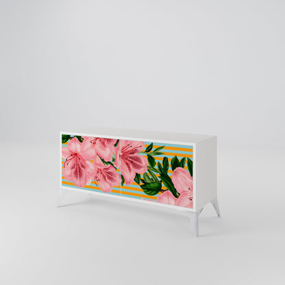 FRAGILE BEAUTY Kompakt TV-bänk med 2 dörrar