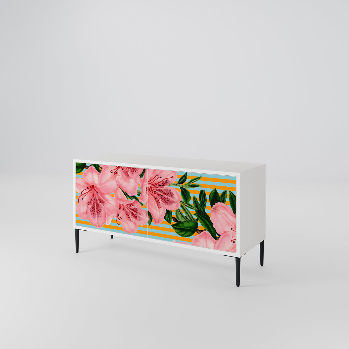 FRAGILE BEAUTY Kompakt TV-bänk med 2 dörrar