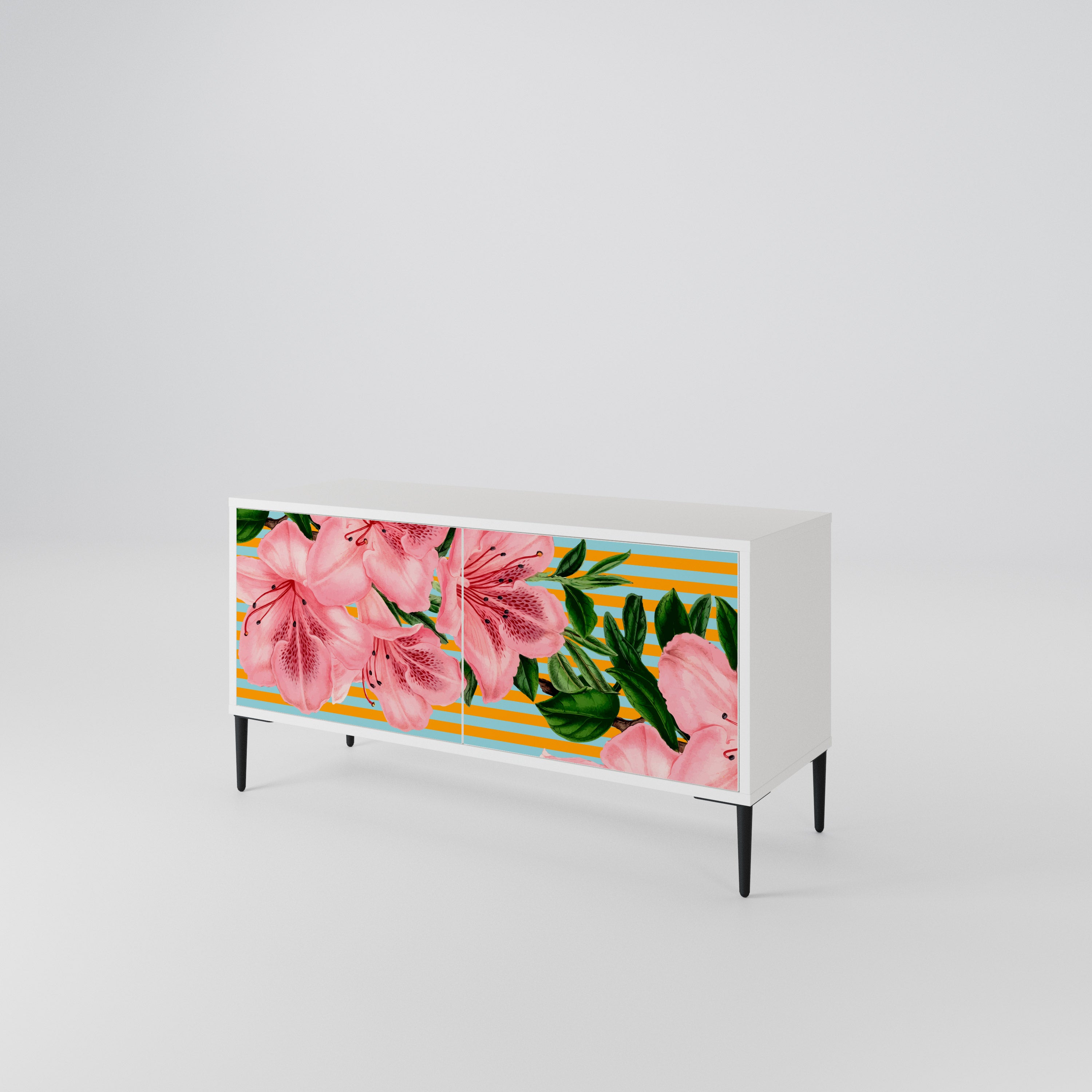 FRAGILE BEAUTY Kompakt TV-bänk med 2 dörrar