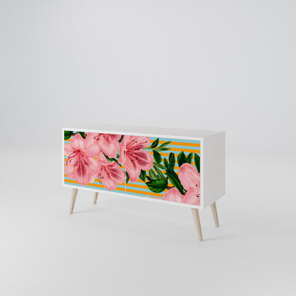FRAGILE BEAUTY Kompakt TV-bänk med 2 dörrar
