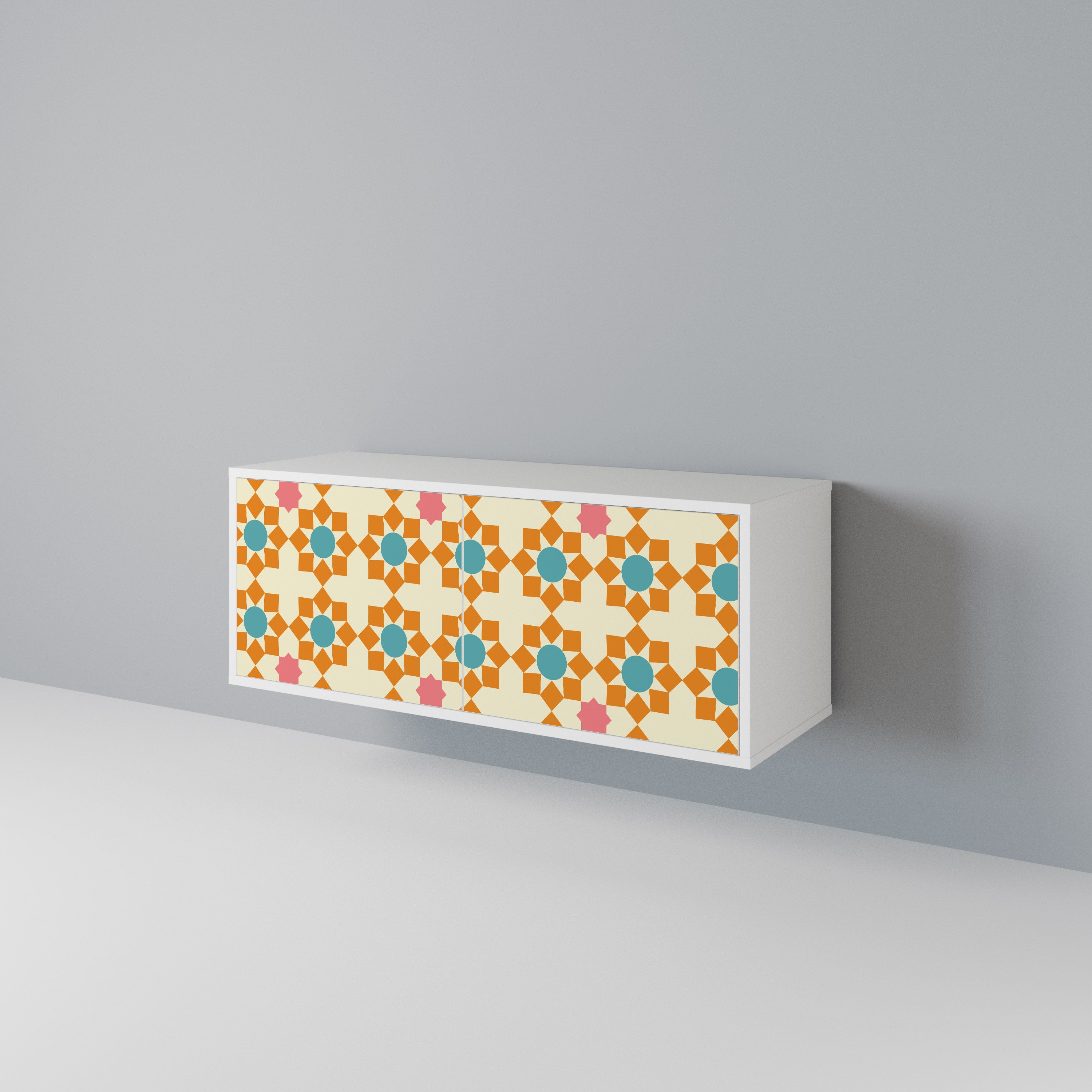 FLORAL DECOR Kompakt TV-bänk med 2 dörrar