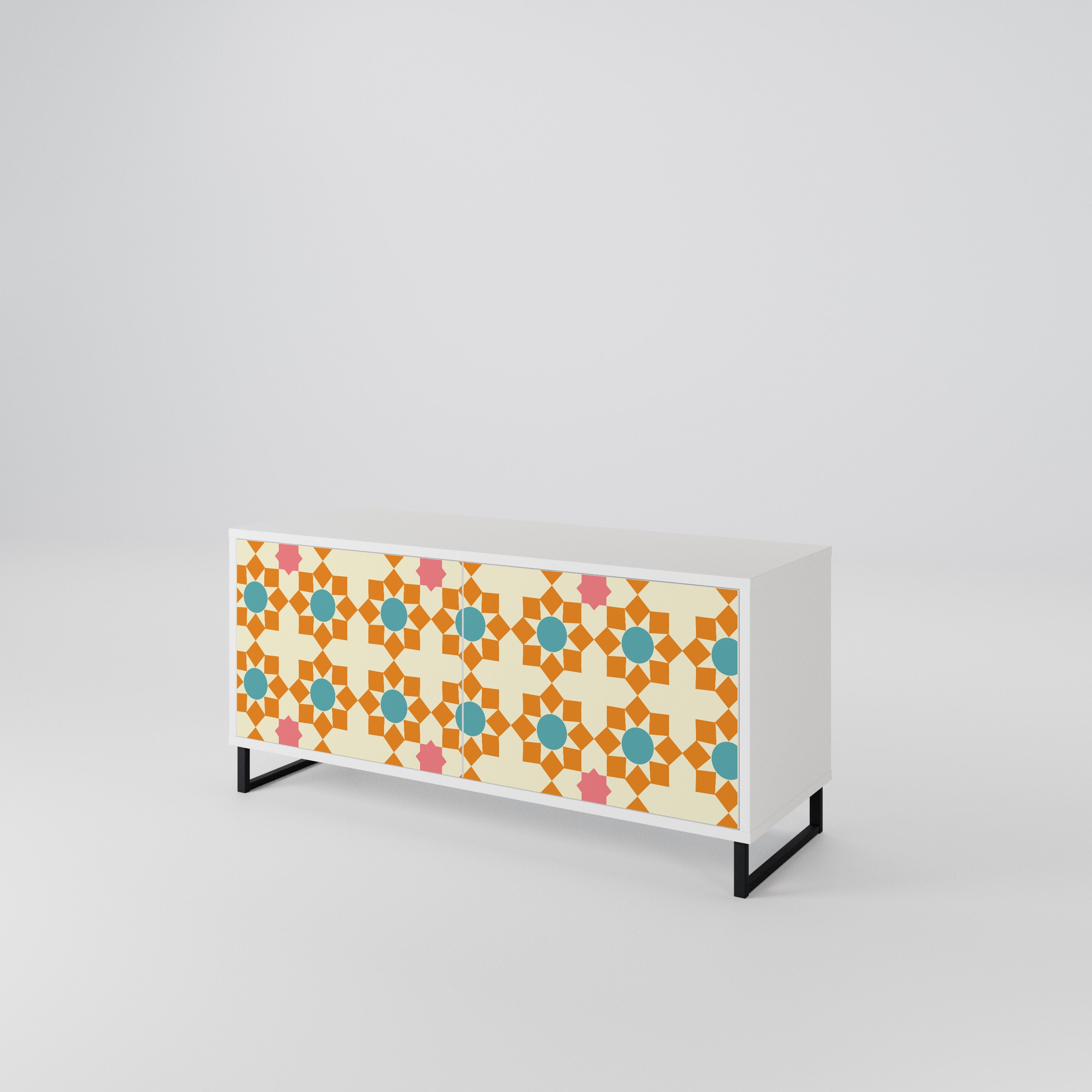 FLORAL DECOR Kompakt TV-bänk med 2 dörrar