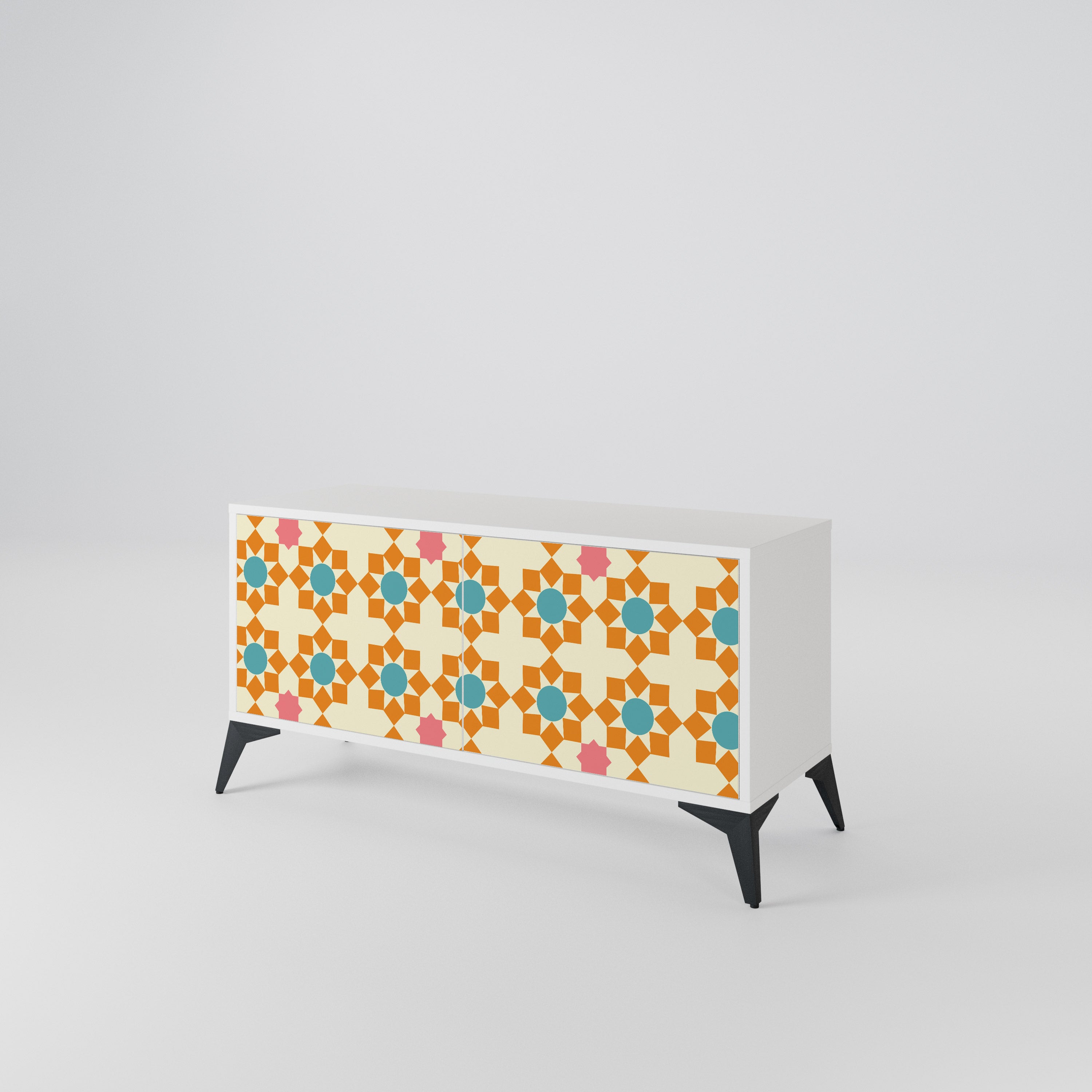 FLORAL DECOR Kompakt TV-bänk med 2 dörrar