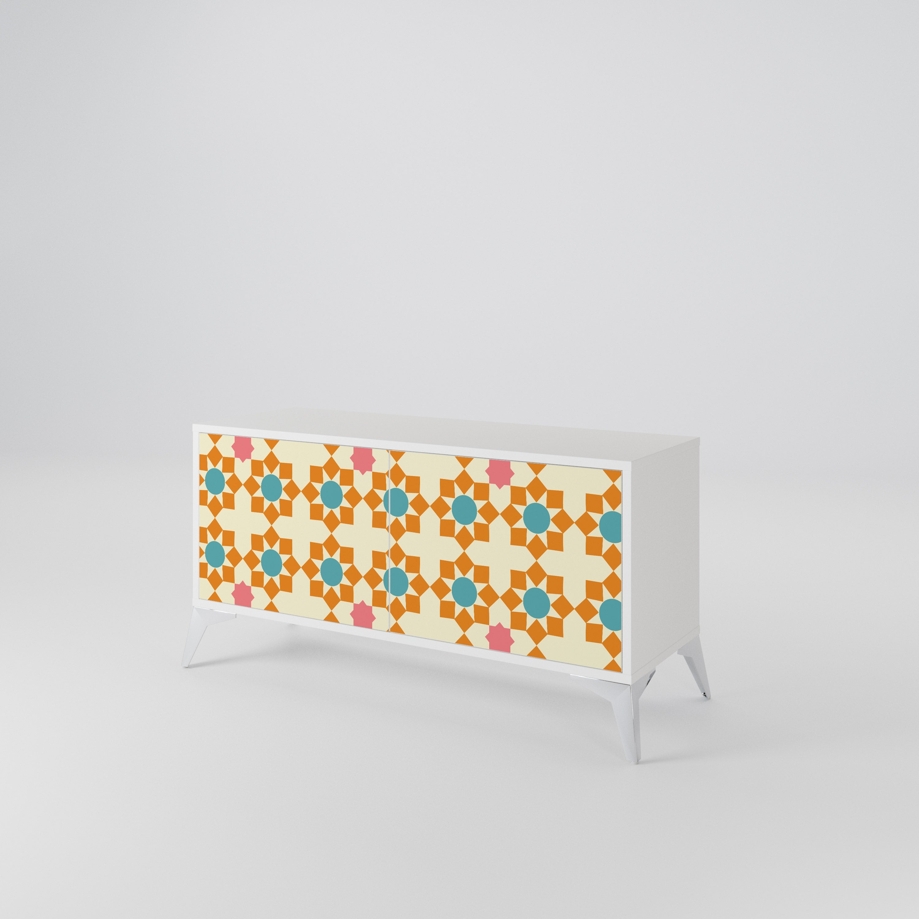 FLORAL DECOR Kompakt TV-bänk med 2 dörrar