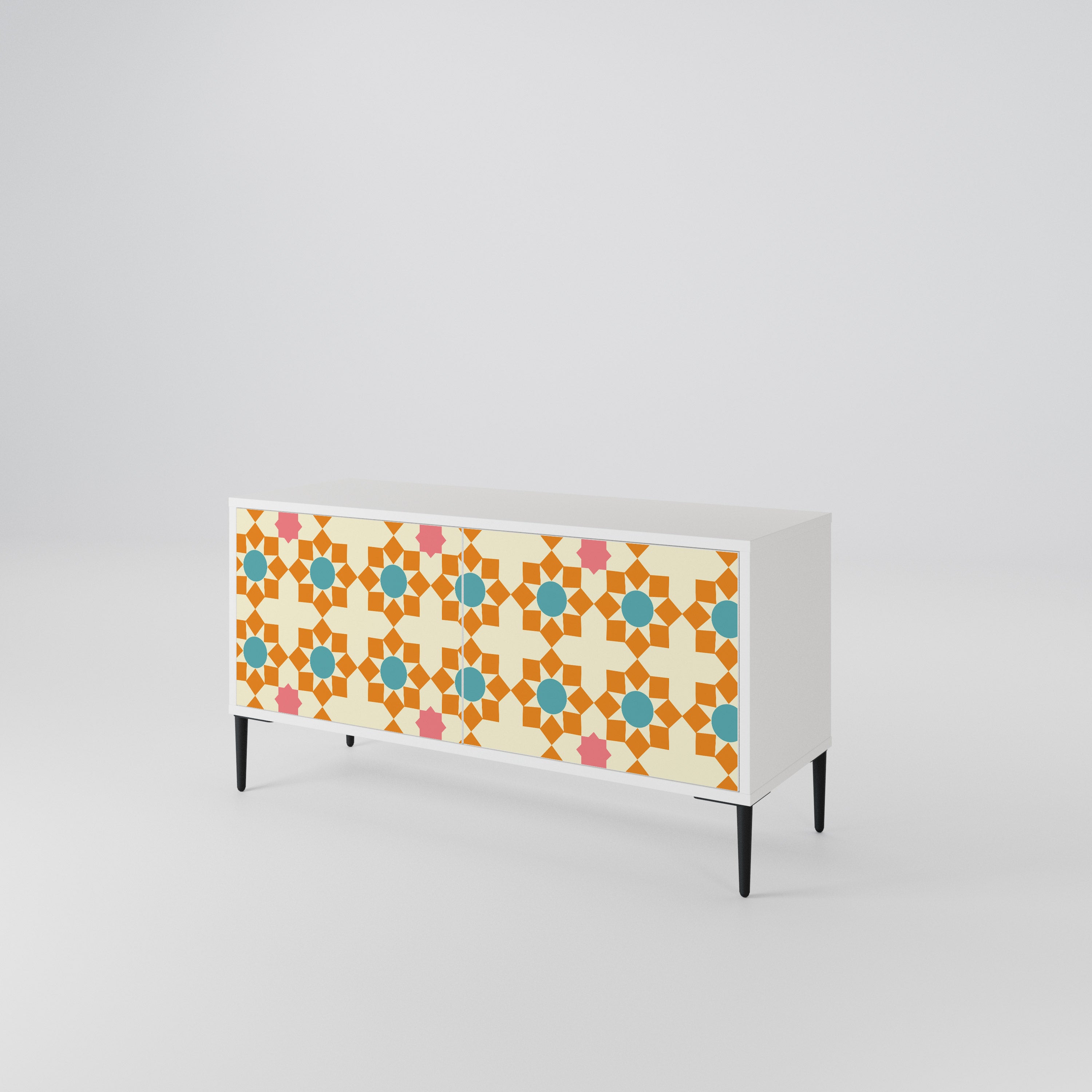 FLORAL DECOR Kompakt TV-bänk med 2 dörrar