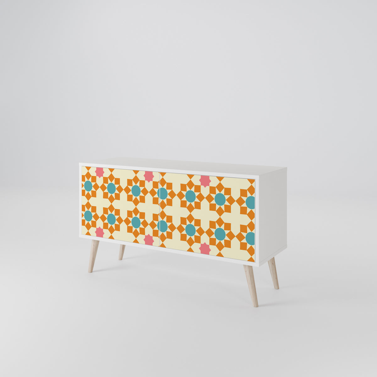FLORAL DECOR Kompakt TV-bänk med 2 dörrar