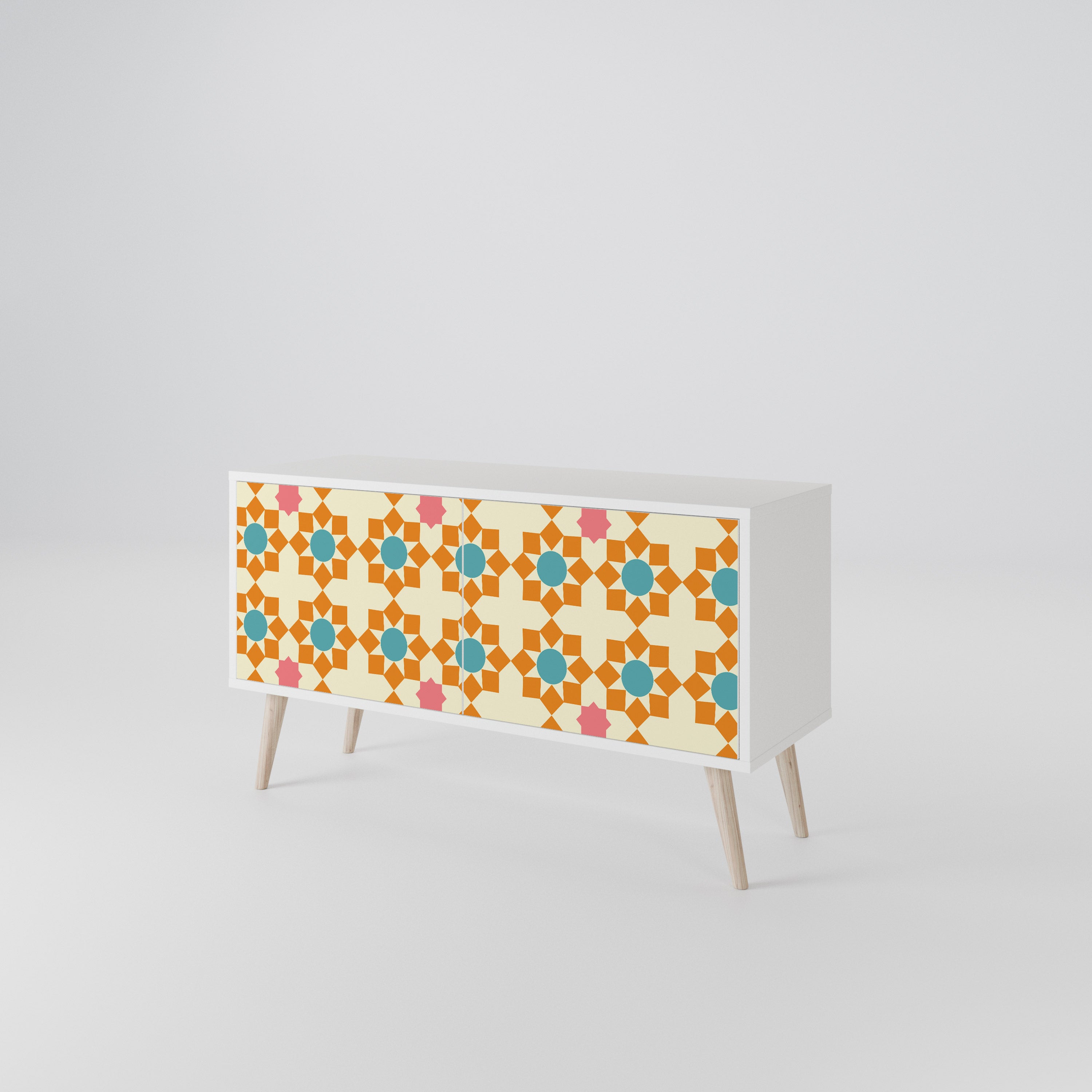 FLORAL DECOR Kompakt TV-bänk med 2 dörrar