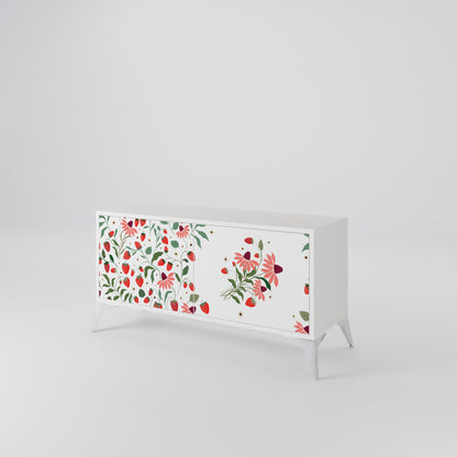 FLOWERS AND STRAWBERRIES Kompakt TV-bänk med 2 dörrar