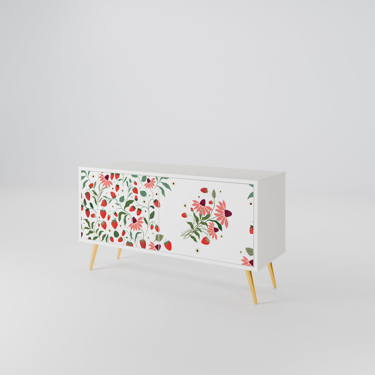 FLOWERS AND STRAWBERRIES Kompakt TV-bänk med 2 dörrar