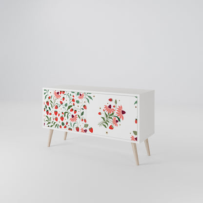 FLOWERS AND STRAWBERRIES Kompakt TV-bänk med 2 dörrar