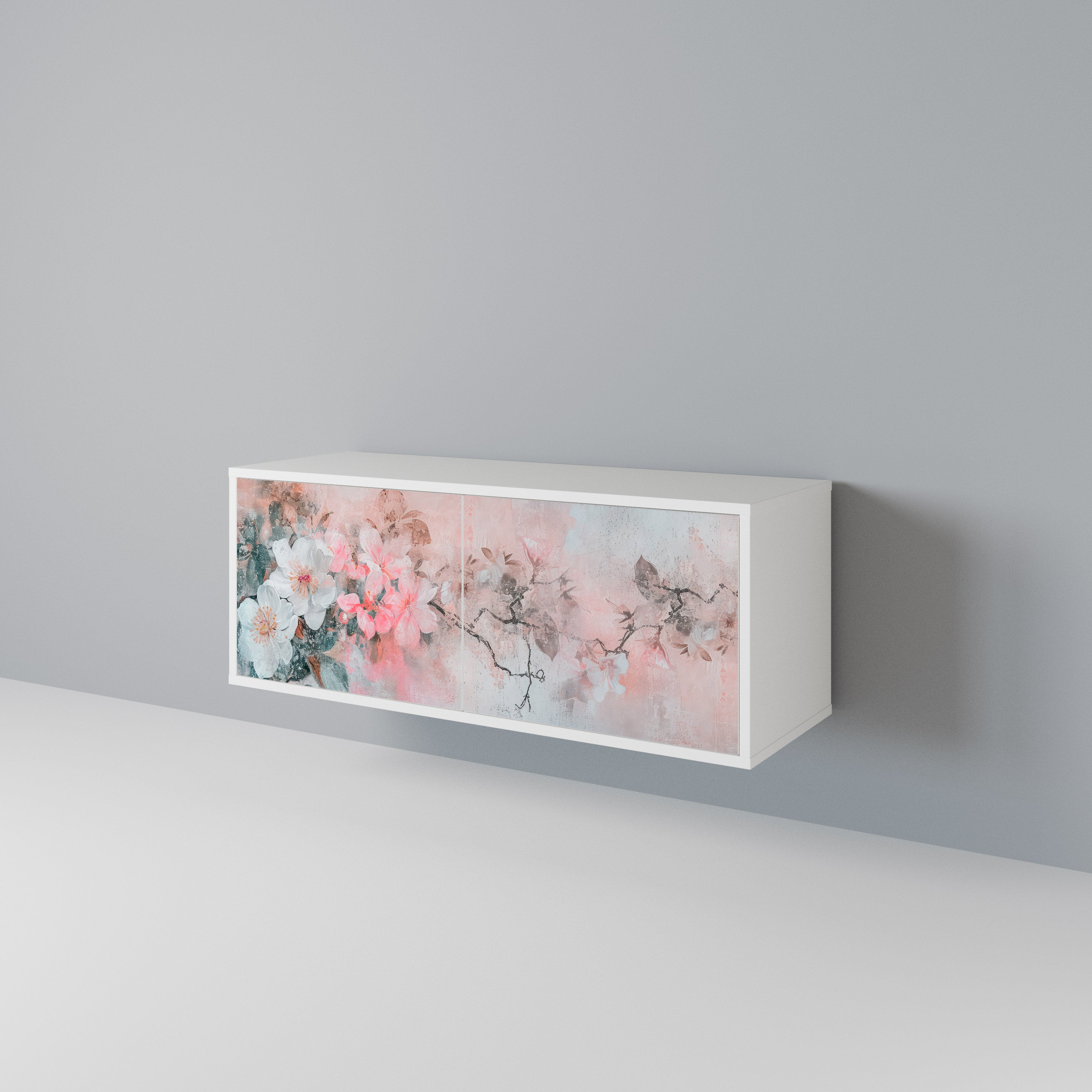 CHERRY BLOSSOM Kompakt TV-bänk med 2 dörrar