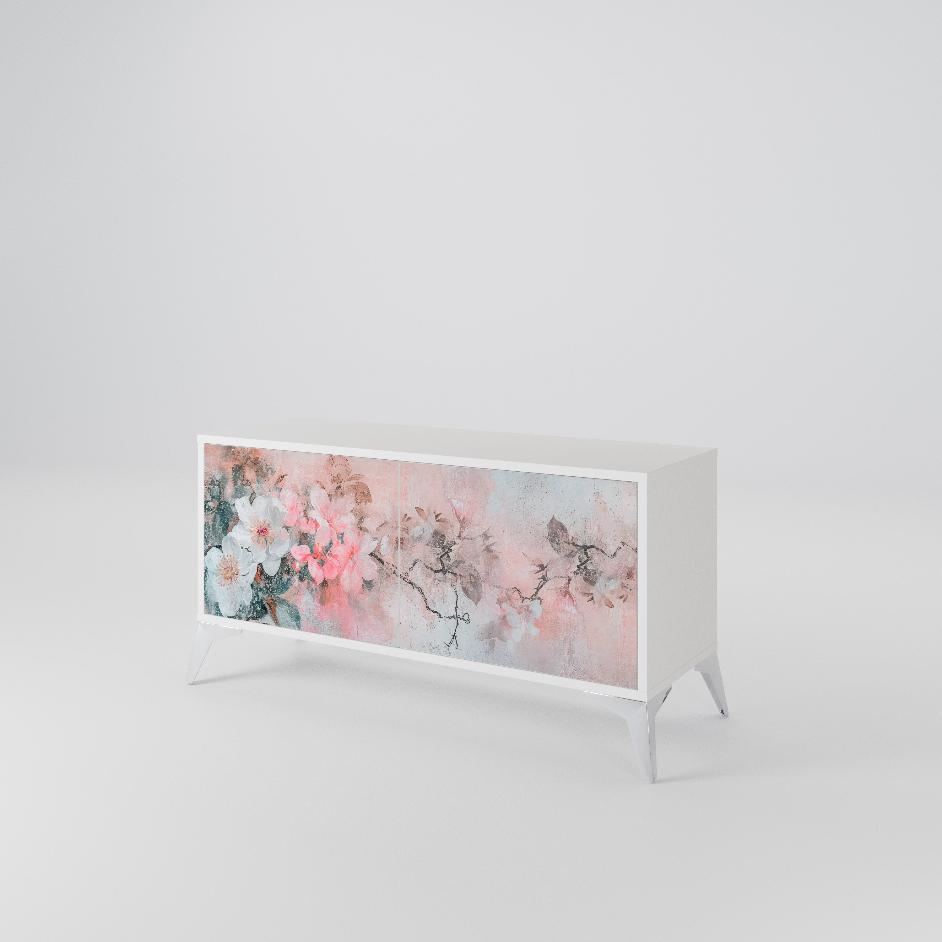 CHERRY BLOSSOM Kompakt TV-bänk med 2 dörrar