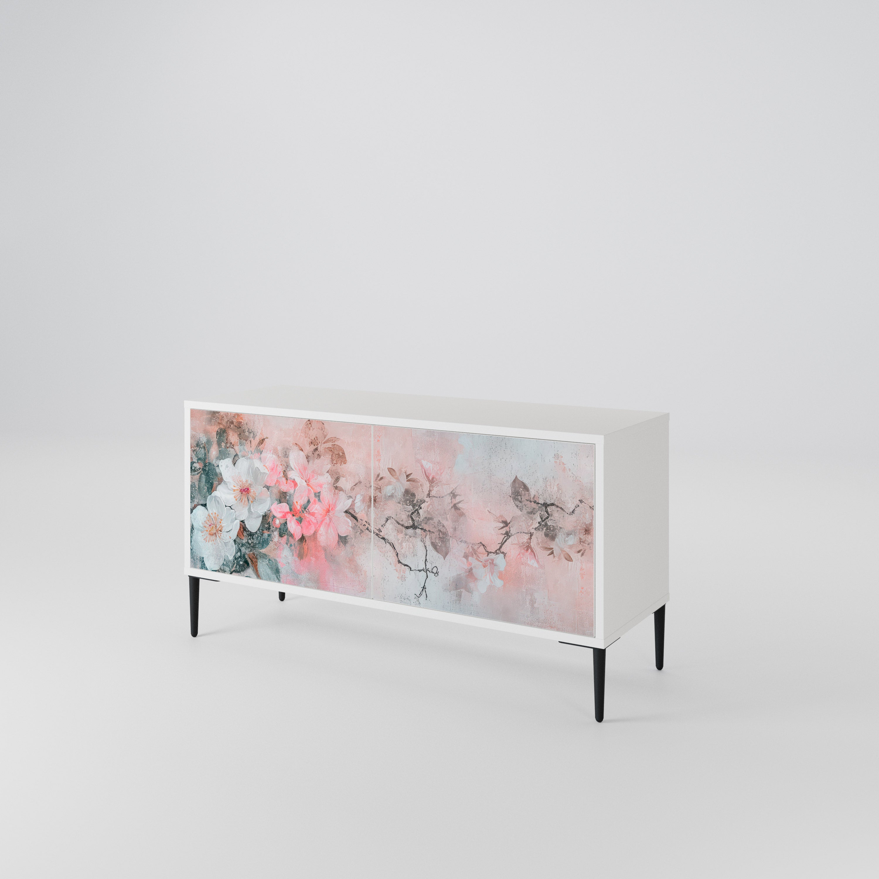 CHERRY BLOSSOM Kompakt TV-bänk med 2 dörrar