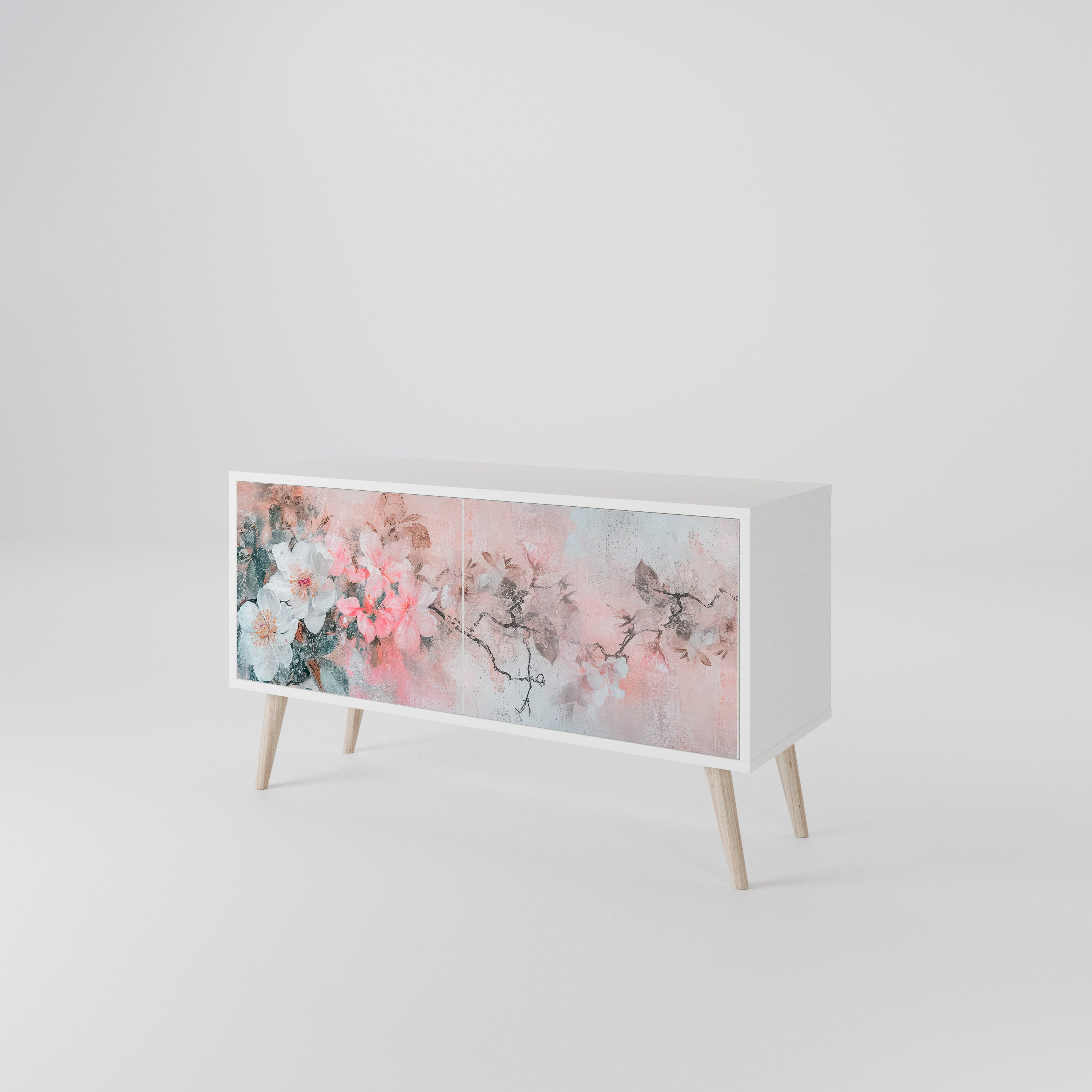 CHERRY BLOSSOM Kompakt TV-bänk med 2 dörrar