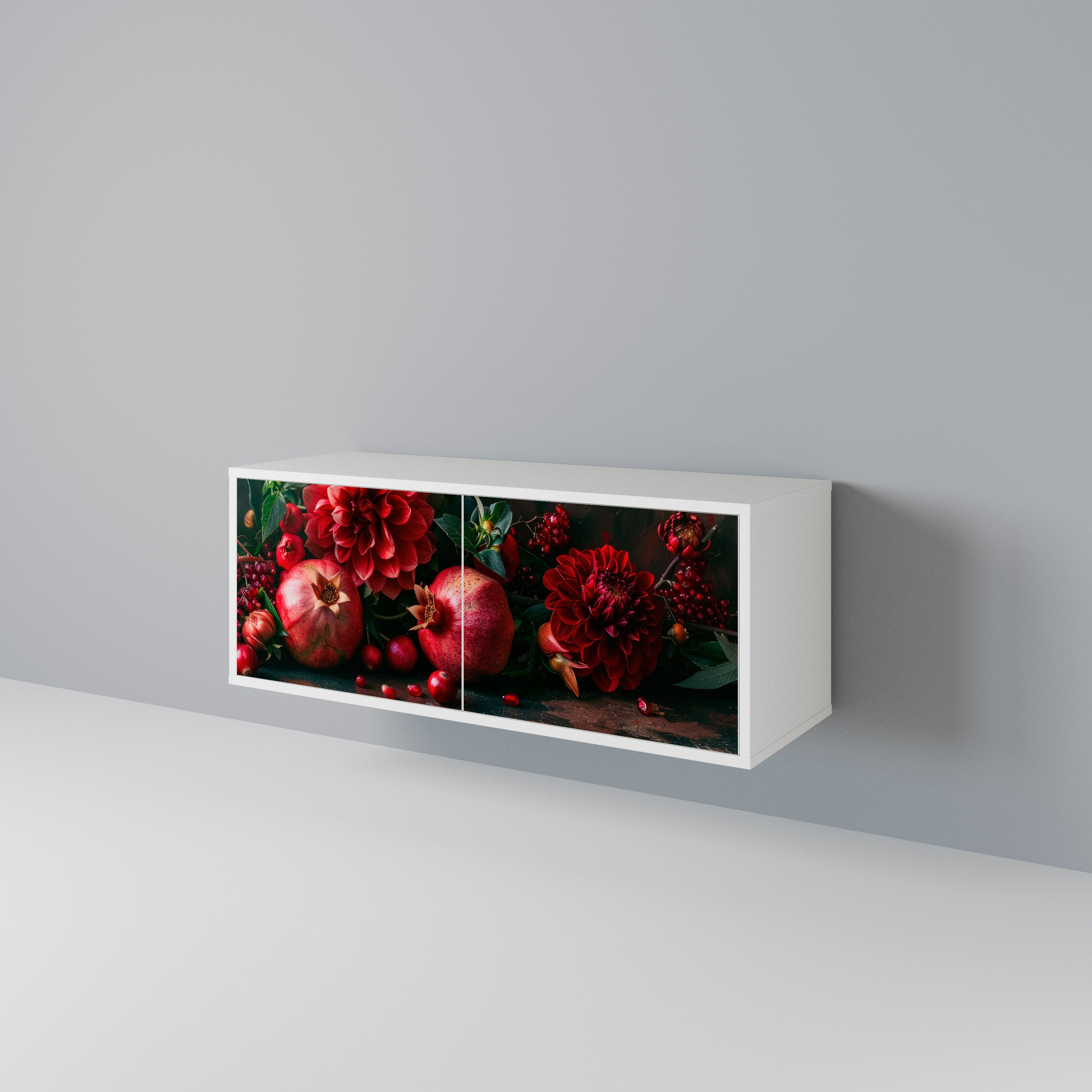 DAHLIAS AND POMEGRANATES Kompakt TV-bänk med 2 dörrar