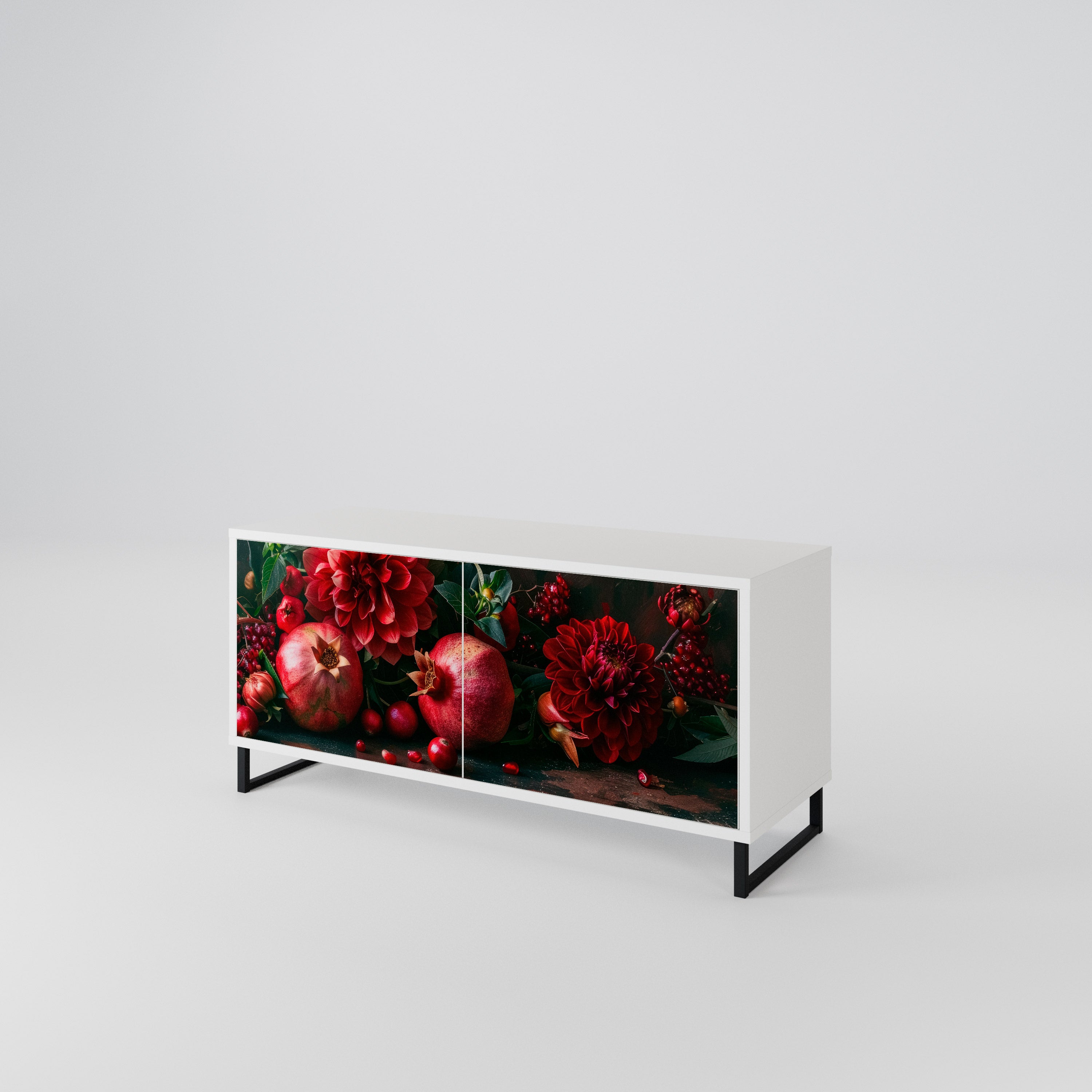 DAHLIAS AND POMEGRANATES Kompakt TV-bänk med 2 dörrar