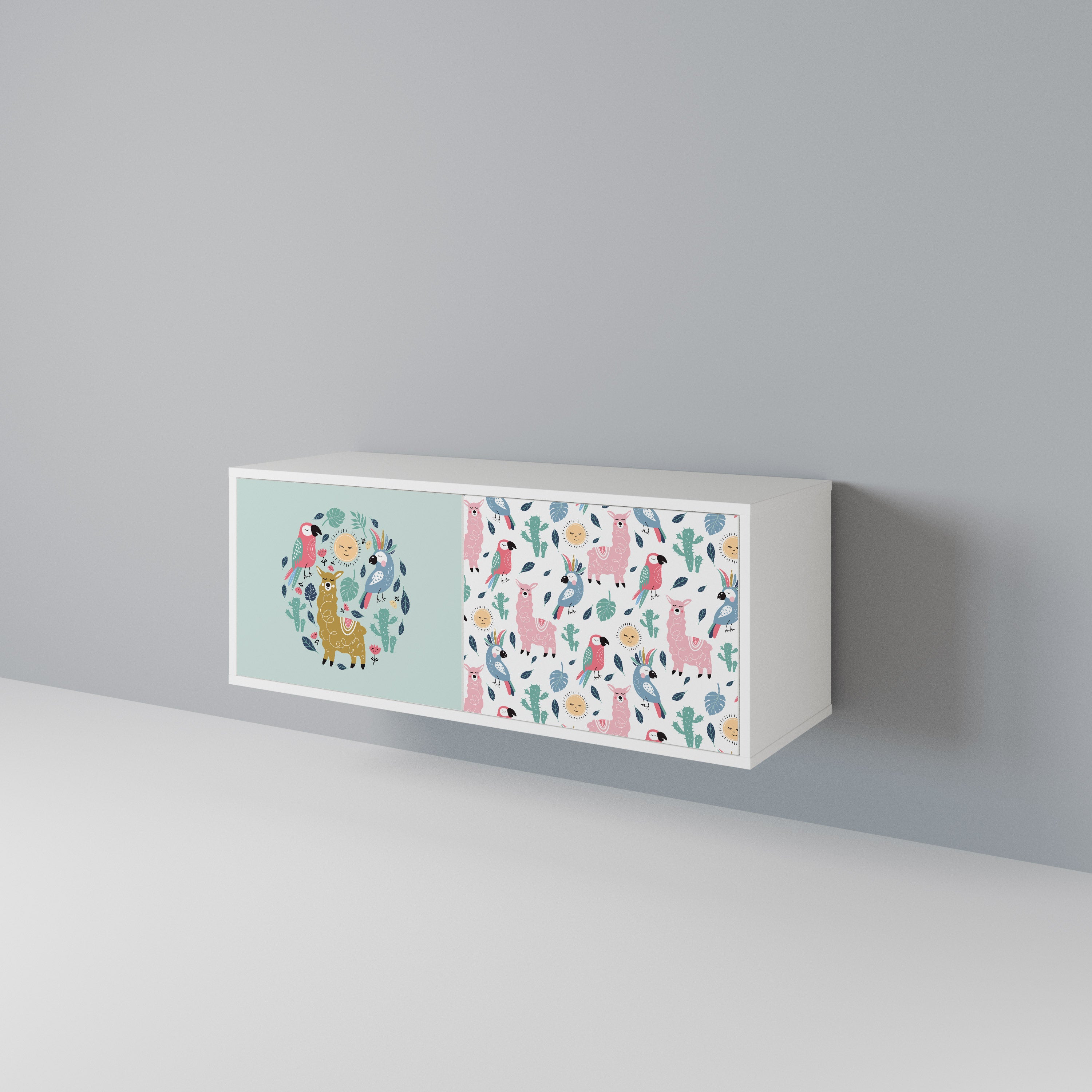 COLORFUL ALPACAS Kompakt TV-bänk med 2 dörrar