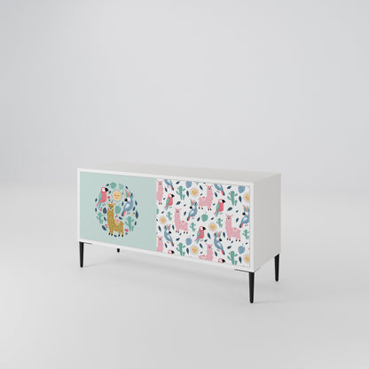 COLORFUL ALPACAS Kompakt TV-bänk med 2 dörrar