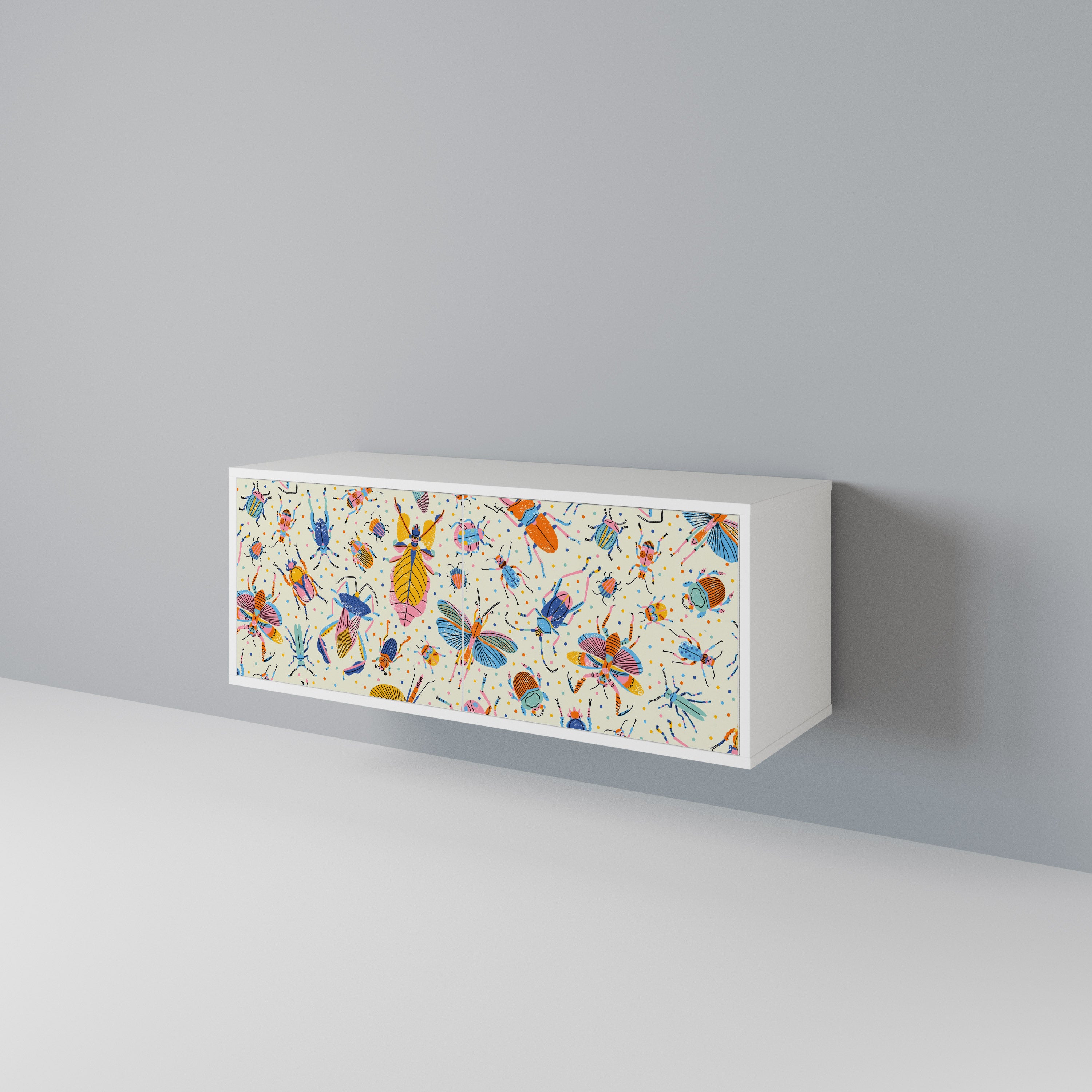 COLORFUL INSECTS Kompakt TV-bänk med 2 dörrar