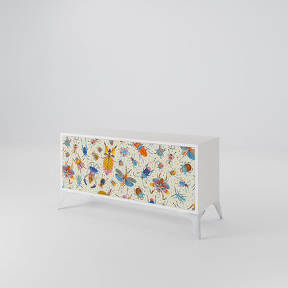 COLORFUL INSECTS Kompakt TV-bänk med 2 dörrar
